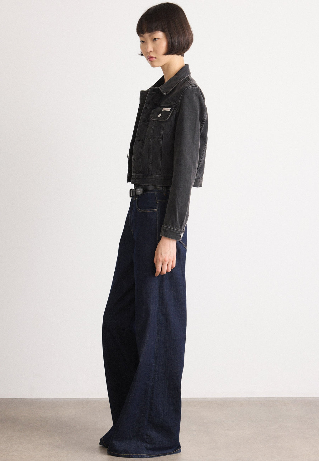 CROPPED 90S JACKET - Denim jacket - essential black