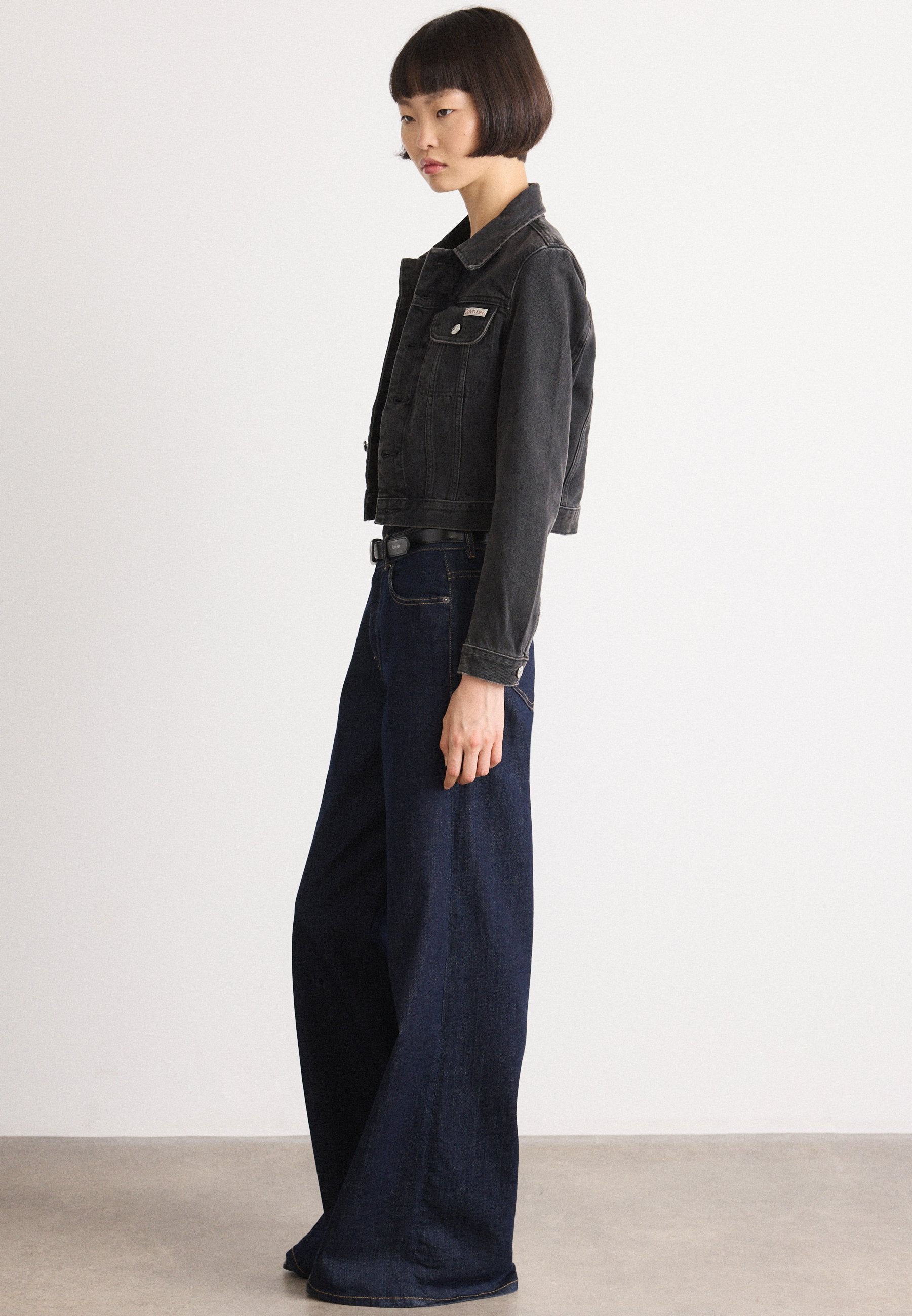 CROPPED 90S JACKET - Denim jacket - essential black