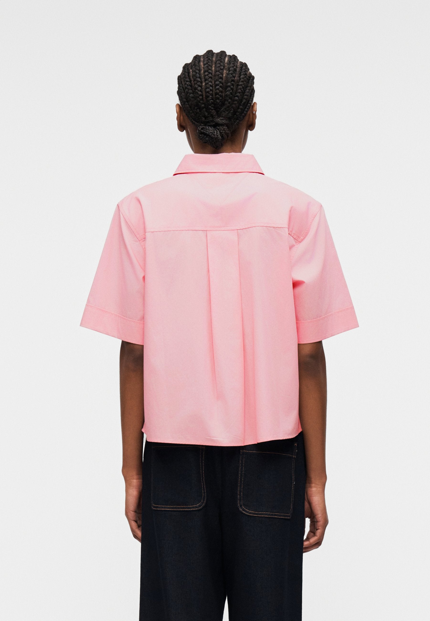 CLASSIC POPLIN SHORT SLEEVE SHIRT - Button-down blouse - bonita pink