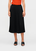 PLEATED TWILL MIDI SKIRT - Pleated skirt - black