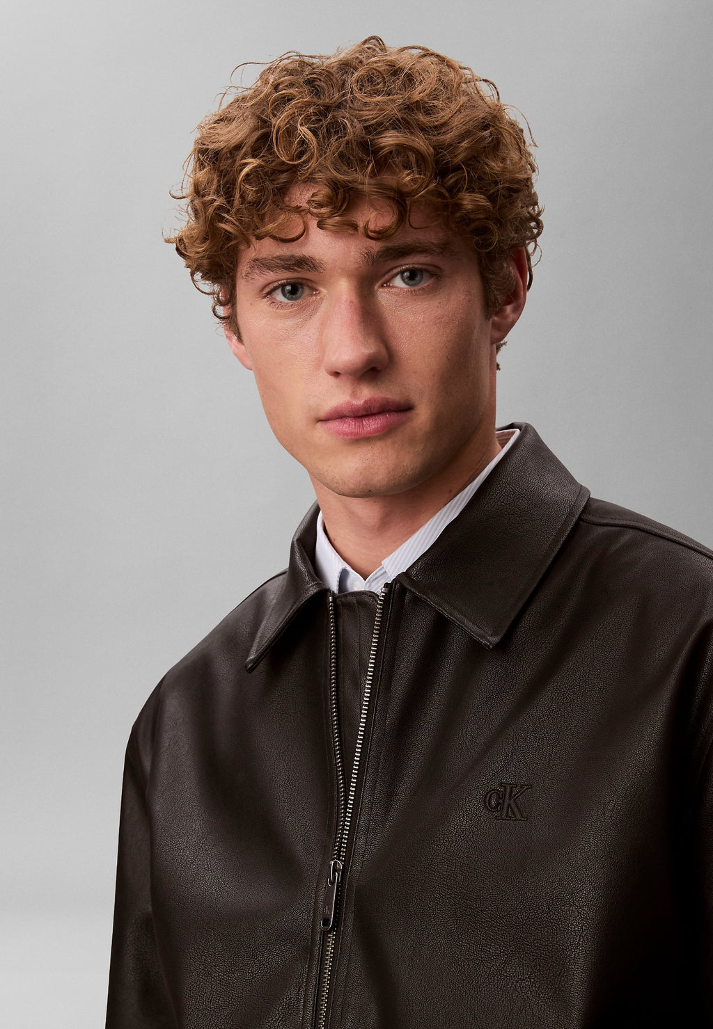 Faux leather jacket - black