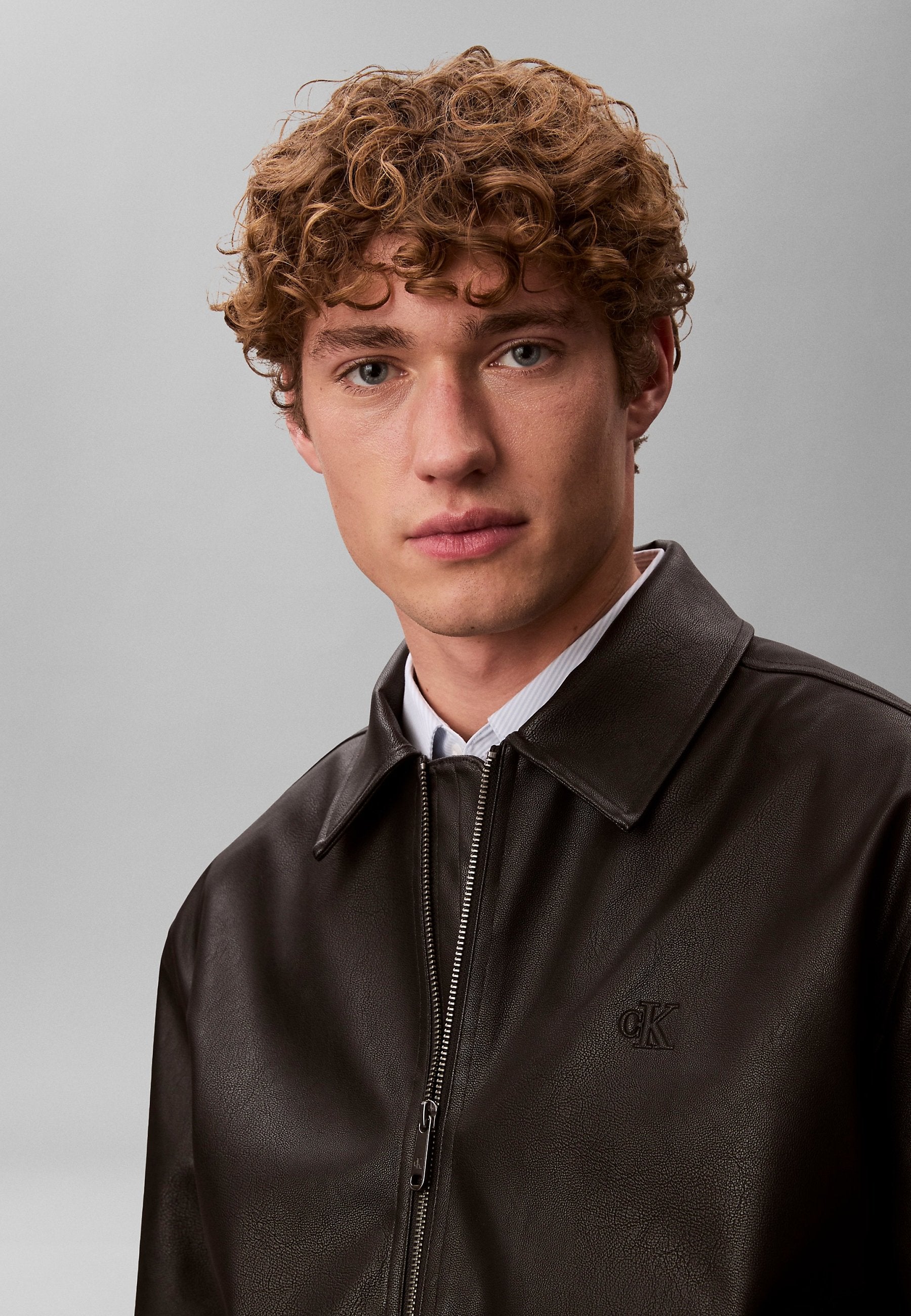Faux leather jacket - black