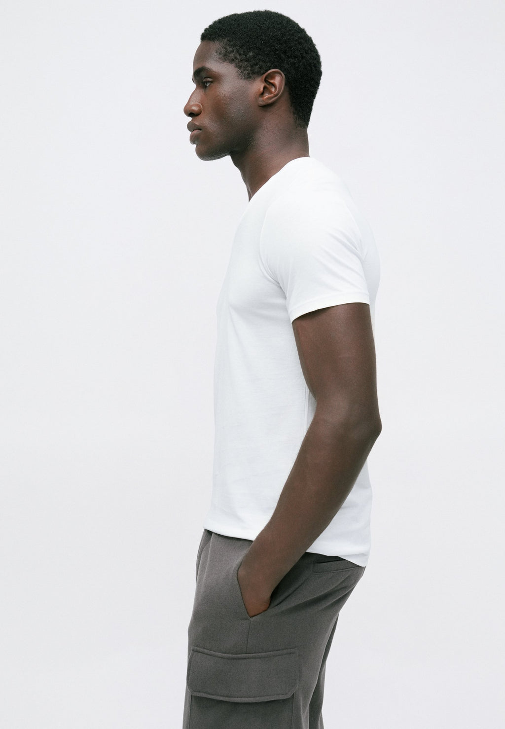 VLINE T-SHIRT SLIM FIT - Basic T-shirt - white