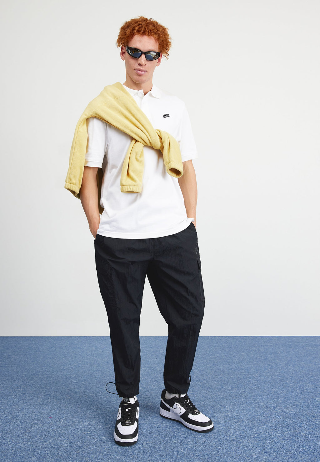 Polo shirt - white/black