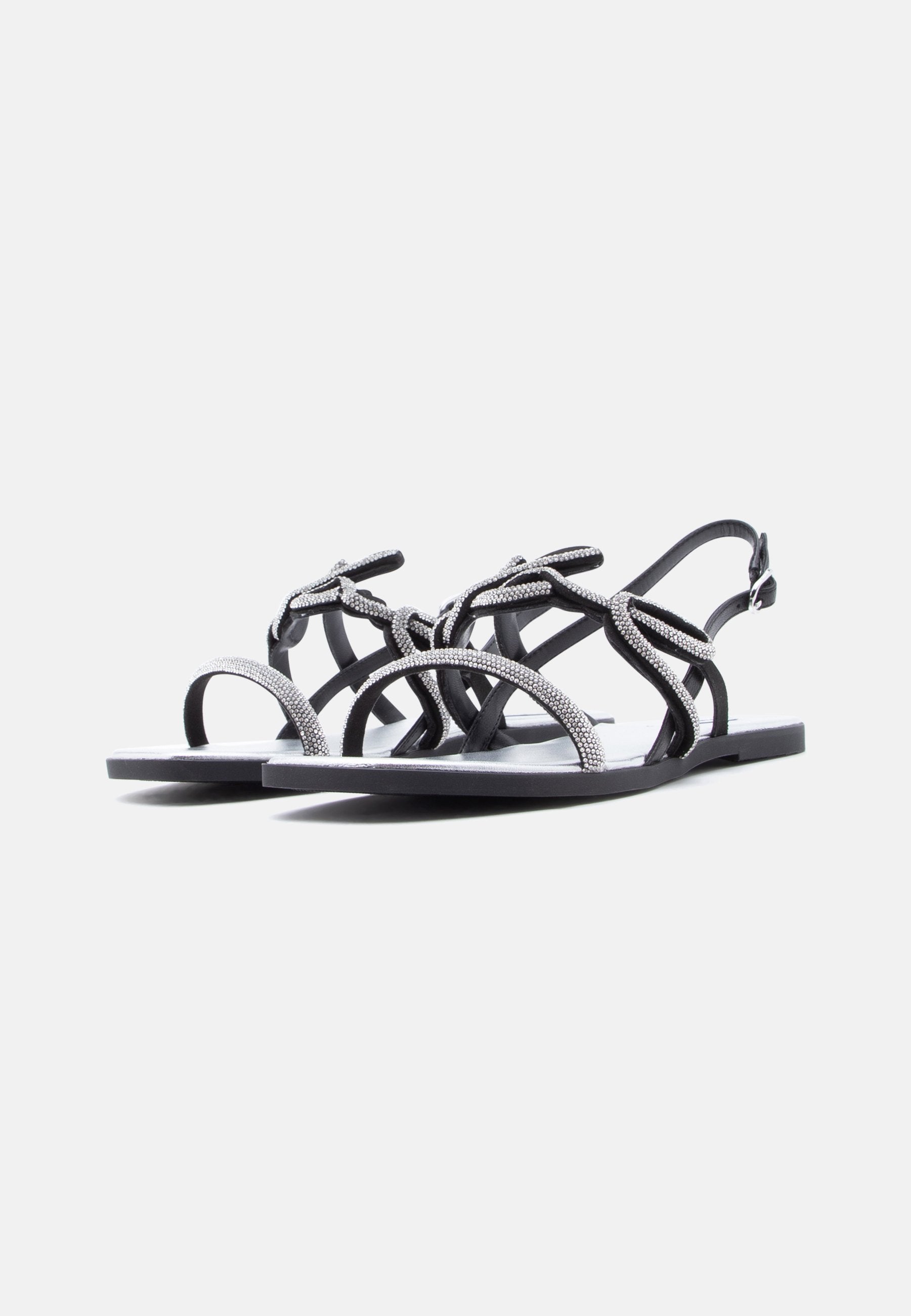OLYMPIA II SIGNIA SLING - Sandals - glitter black/silver-coloured