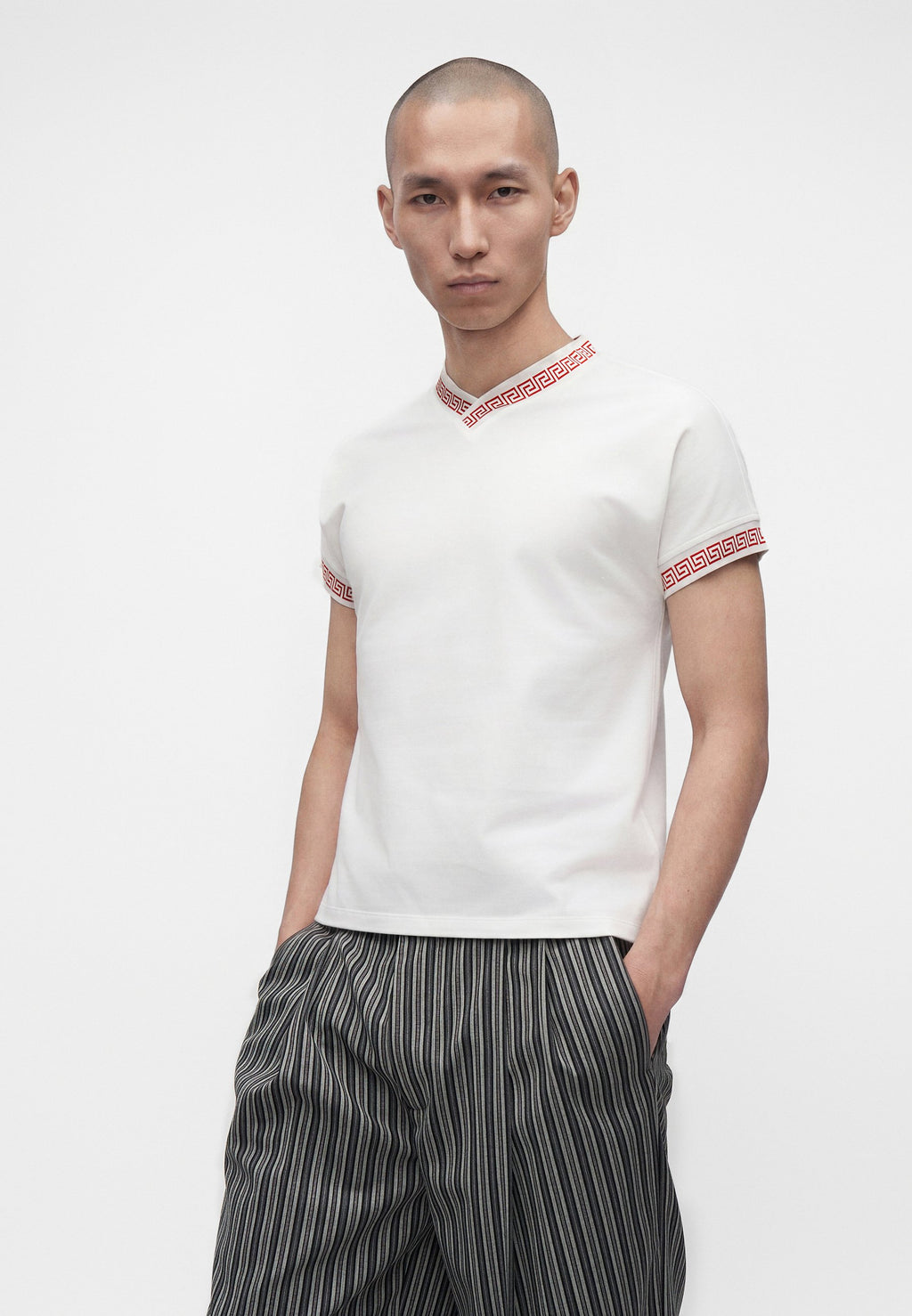 MEDUSA AND GRECA DETAILS - Basic T-shirt - optical white