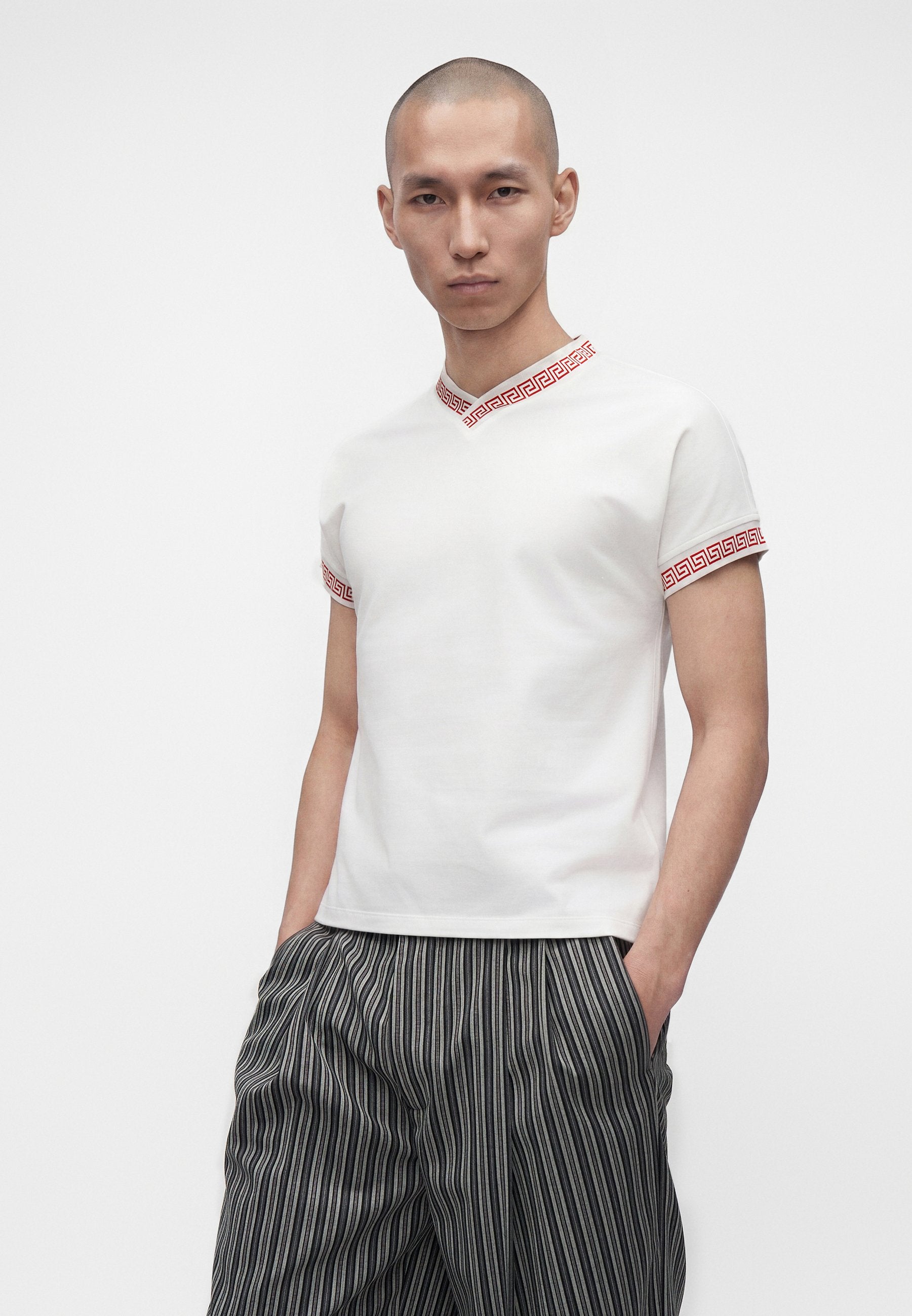 MEDUSA AND GRECA DETAILS - Basic T-shirt - optical white