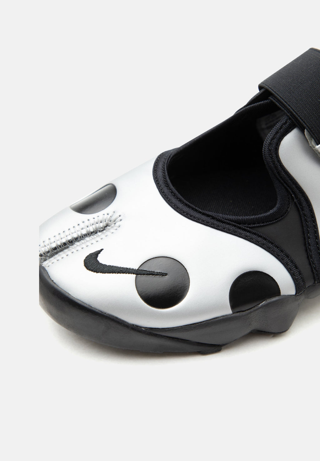 AIR RIFT DOT - Ankle strap ballet pumps - black/metallic silver-coloured