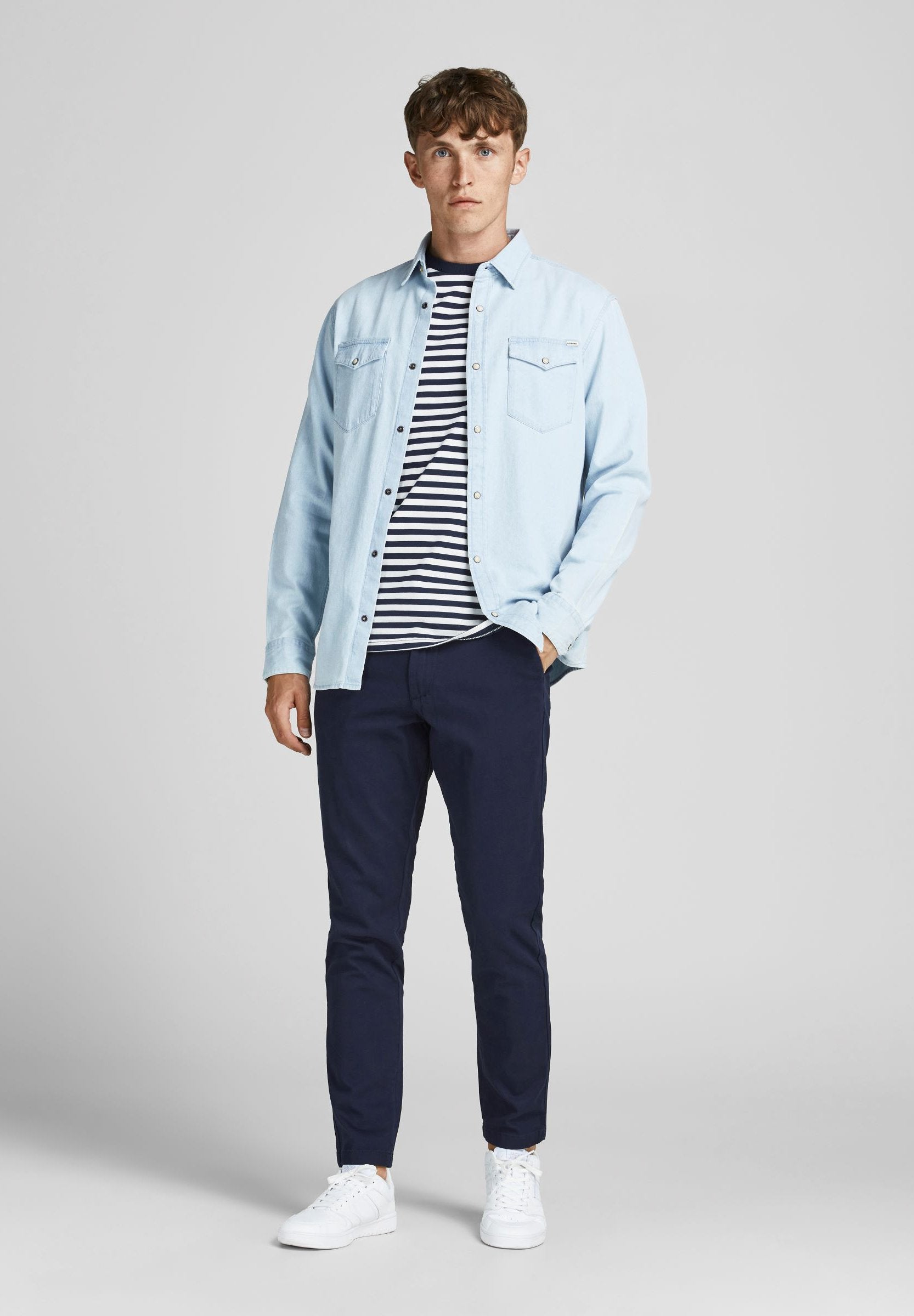 JPSTMARCO JJDAVE NOOS - Chinos - navy blazer