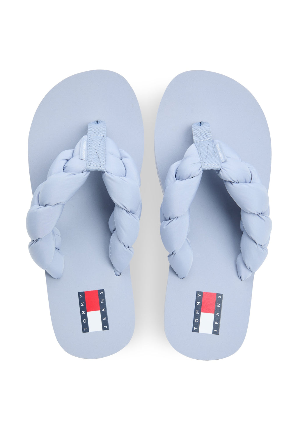 BRAIDED PADDED STRAP SERRATED FLIP-FLOPS - T-bar sandals - soaring skies