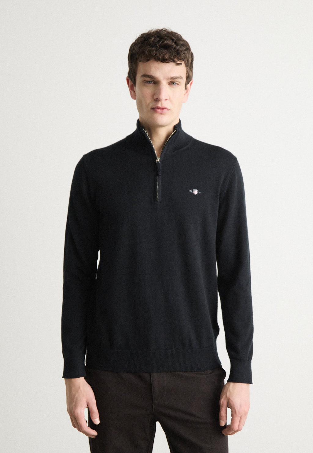 CLASSIC COTTON HALF ZIP - Jumper - black