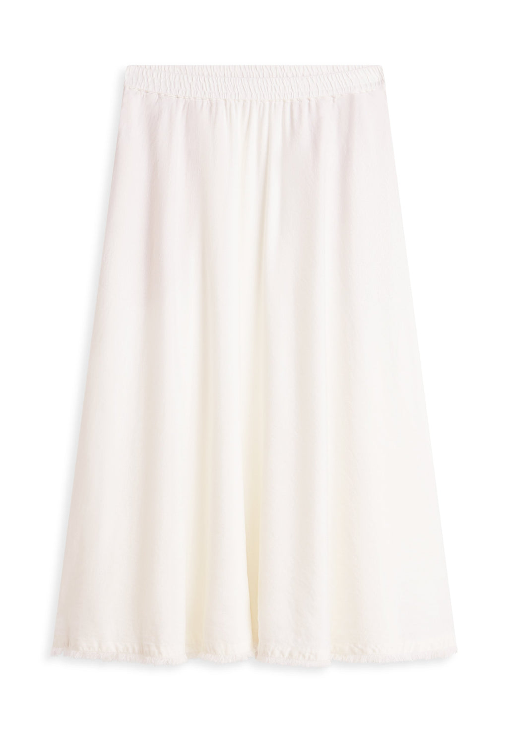 PLEATED LINEN BLEND MIDI A-LINE SKIRT - A-line skirt - ivory