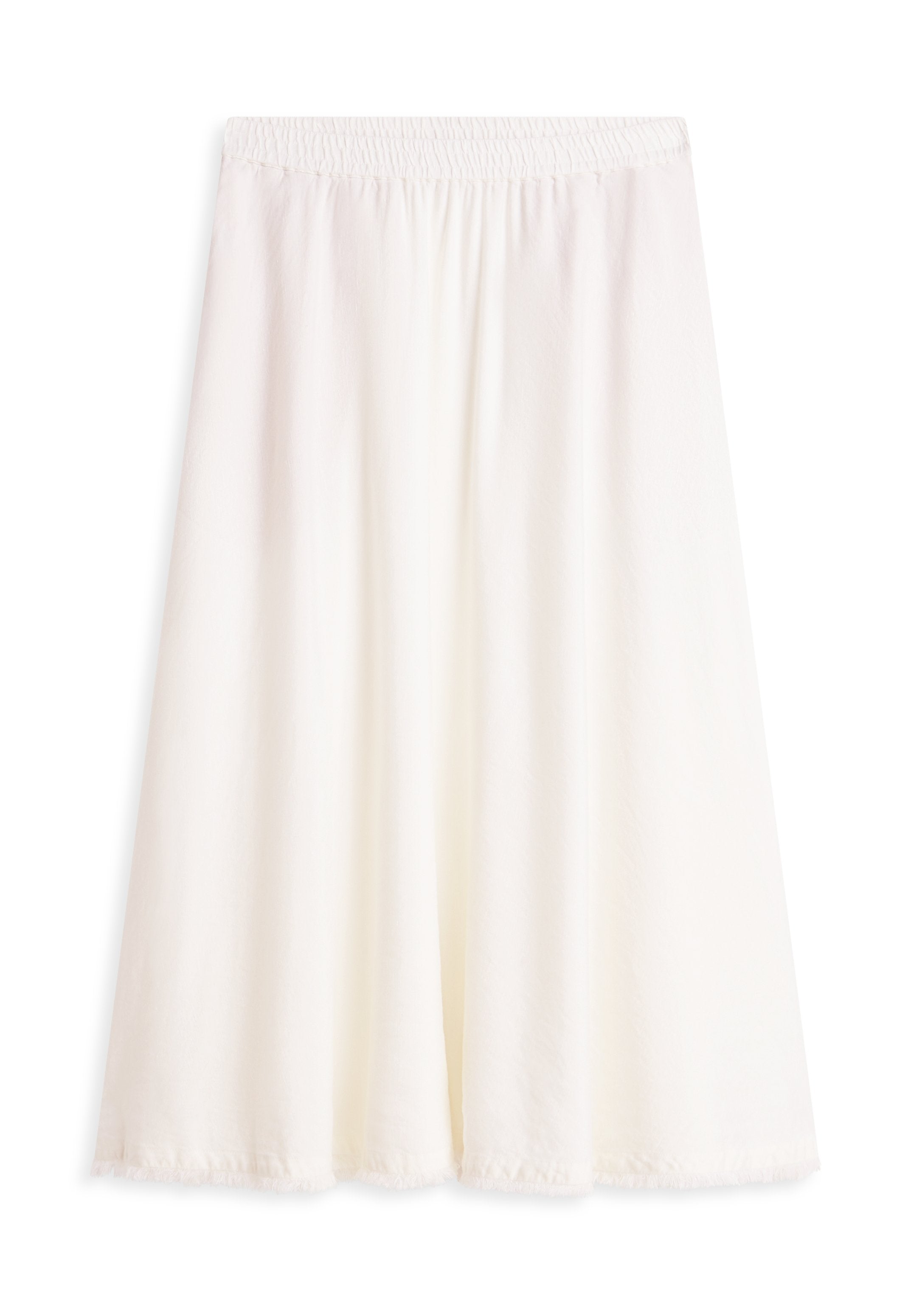 PLEATED LINEN BLEND MIDI A-LINE SKIRT - A-line skirt - ivory