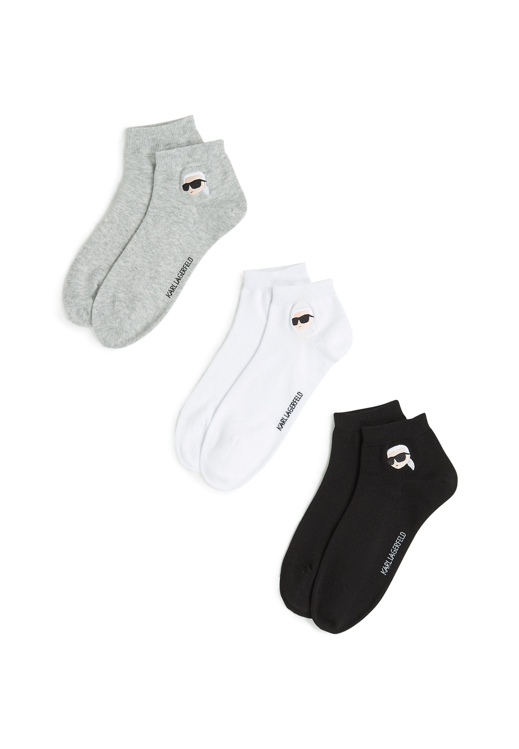 IKON SHORT (PACK OF 3) - Sneaker socks - black/white/grey