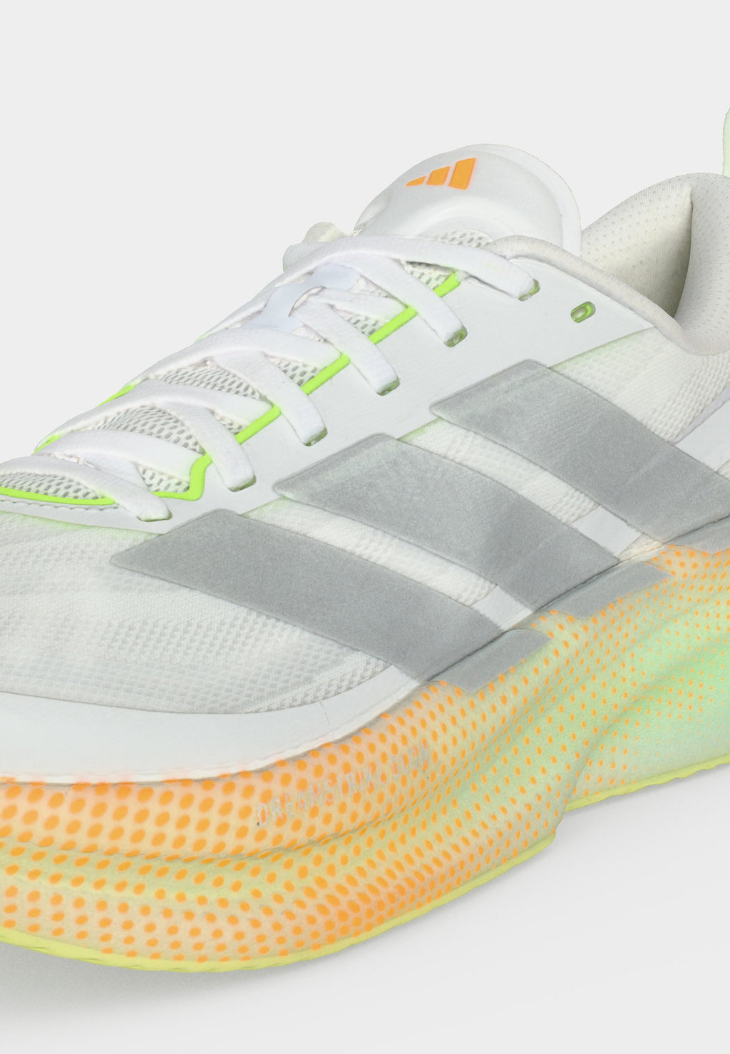SUPERNOVA GLIDE M - Road running shoes - footwear white/matte silver-coloured/signal green