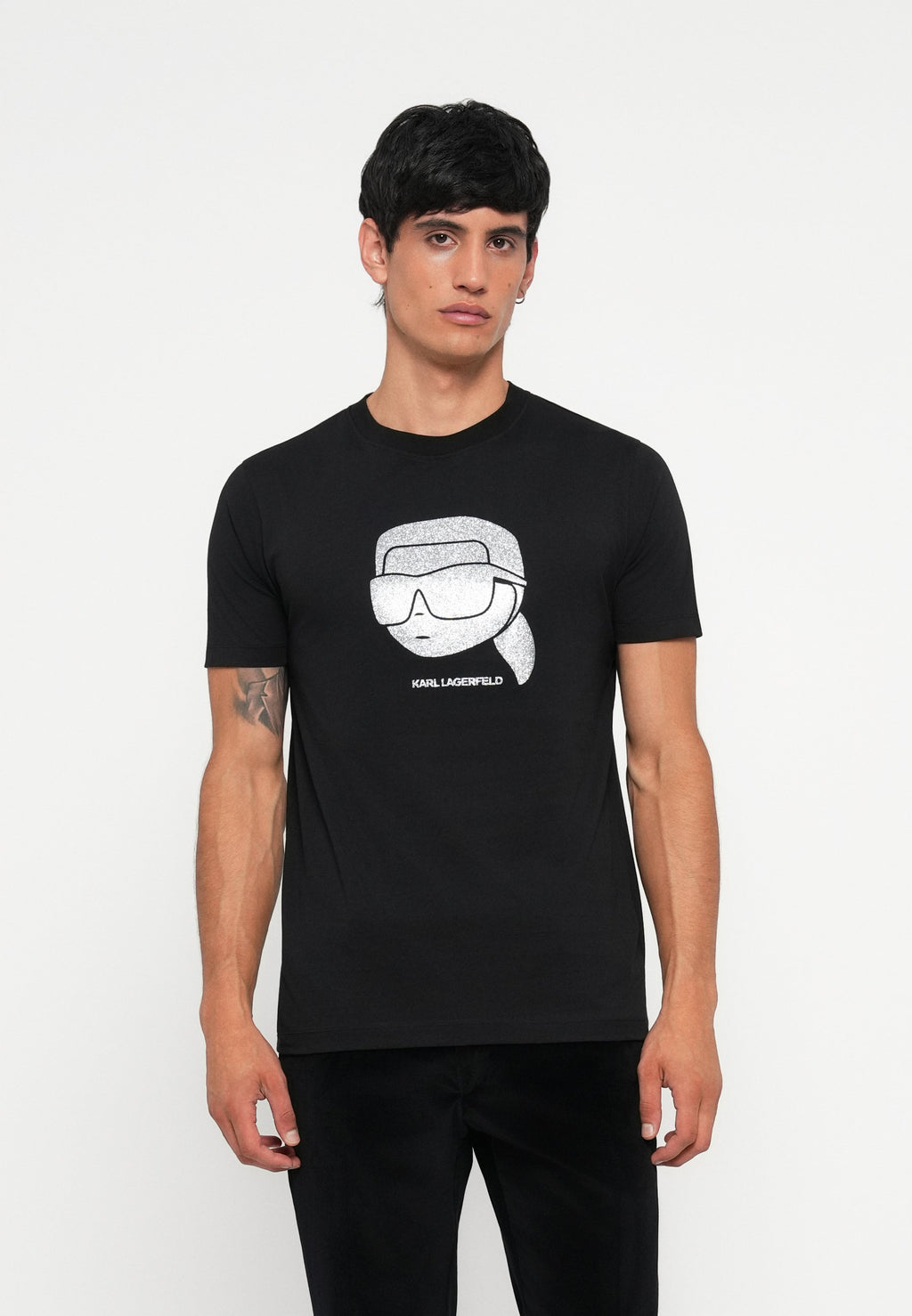 CREW NECK - Print T-shirt - silver coloured