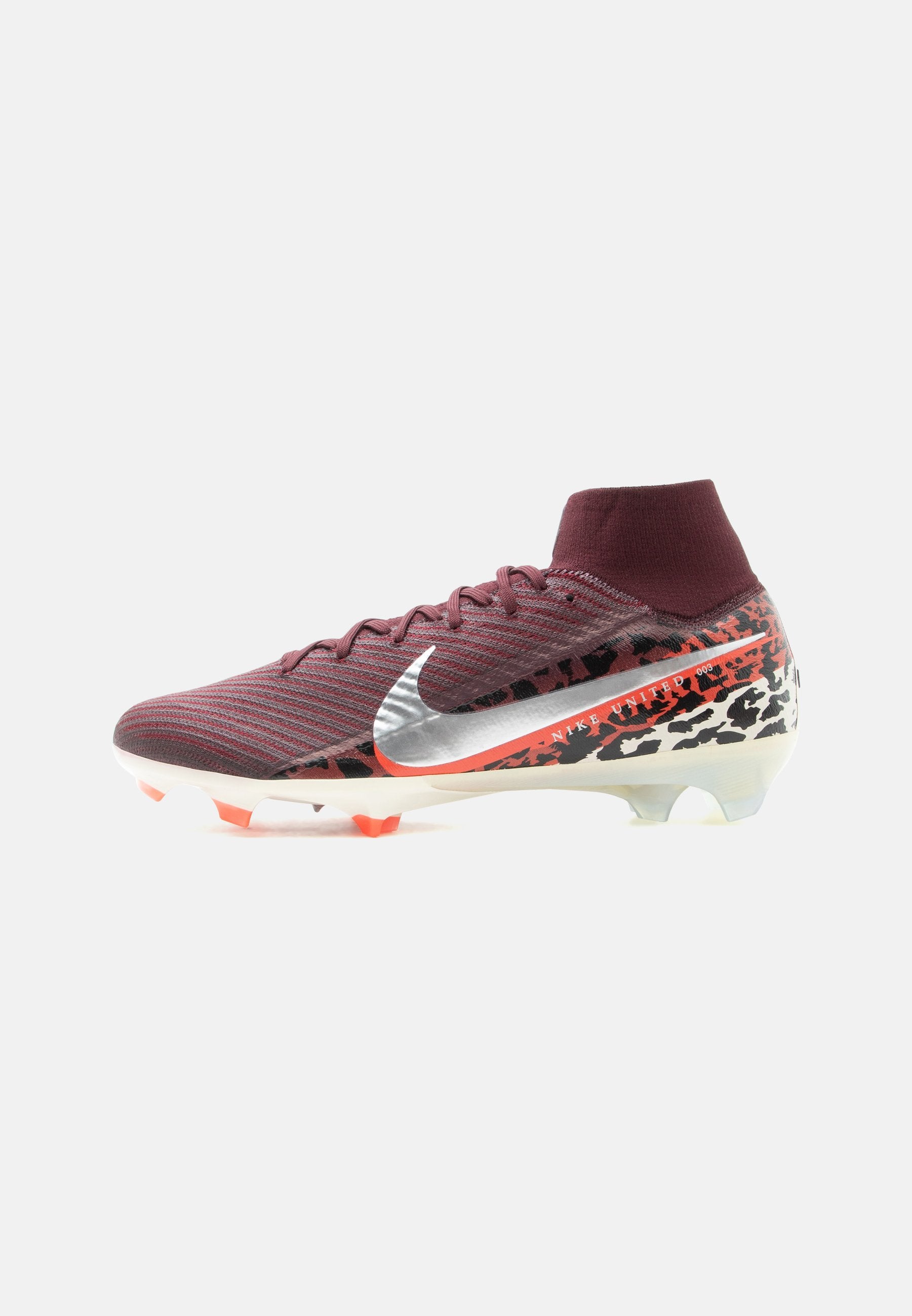 MERCURIAL SUPERFLY 10 ELITE UNITED FG UNISEX - Krampon - bordo/metalik gümüş rengi/üniversite kırmızısı/bej rengi