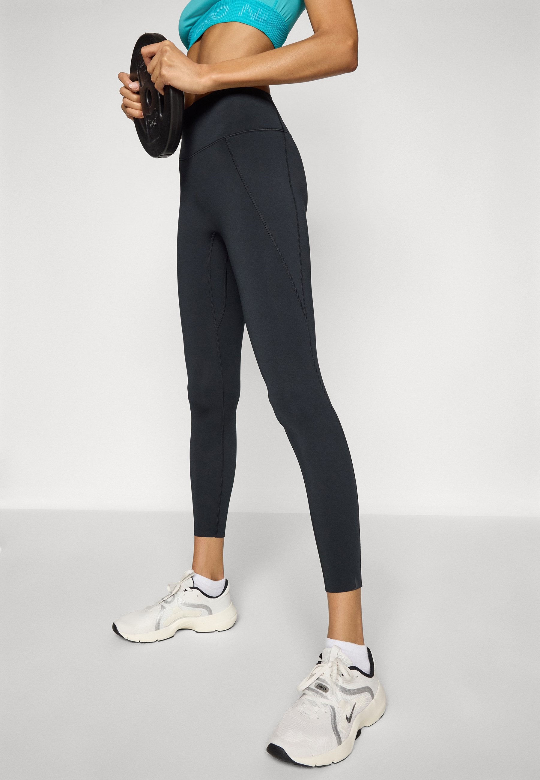 W NK DF UNVRSA HR 7/8 TGHT PKT - Leggings - black/anthracite/smoke grey
