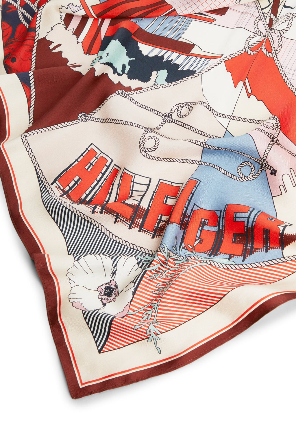 HILFIGER FLAG PURE SILK FLORAL SQUARE SCARF - وشاح - متعدد الألوان