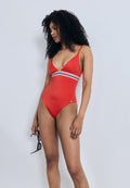 GLOBAL STRIPE PLUNGE TRIANGLE  - Swimsuit - fireworks