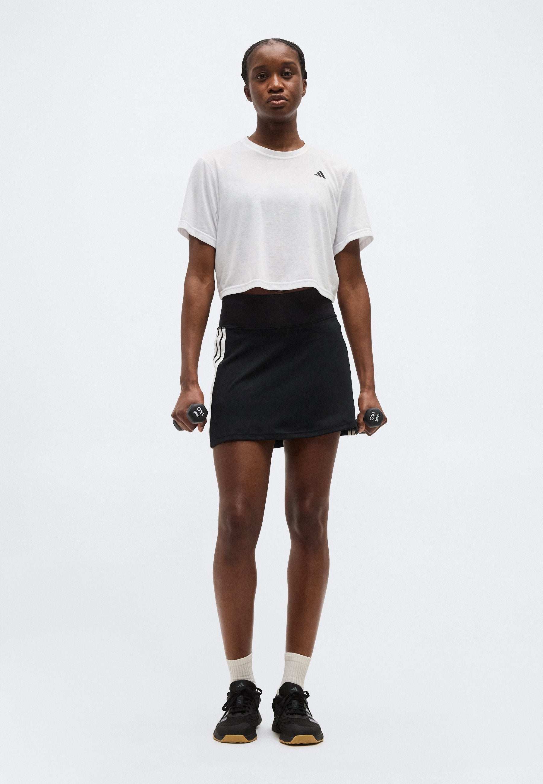 SKORT - Sports skirt - black/white