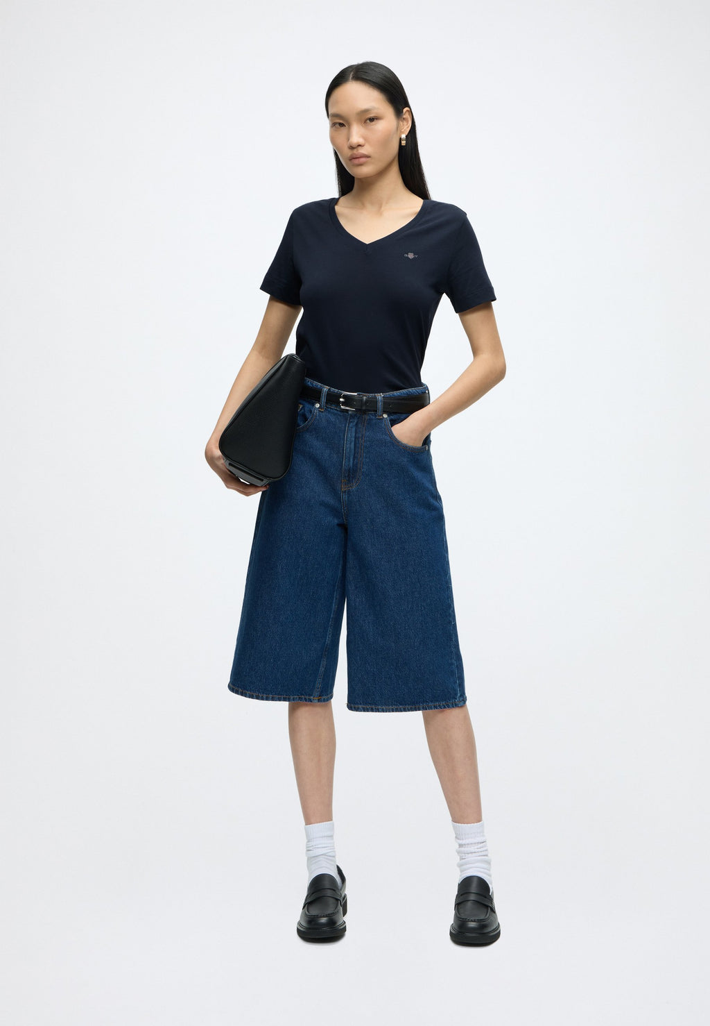 SHIELD V NECK - Basic T-shirt - evening blue