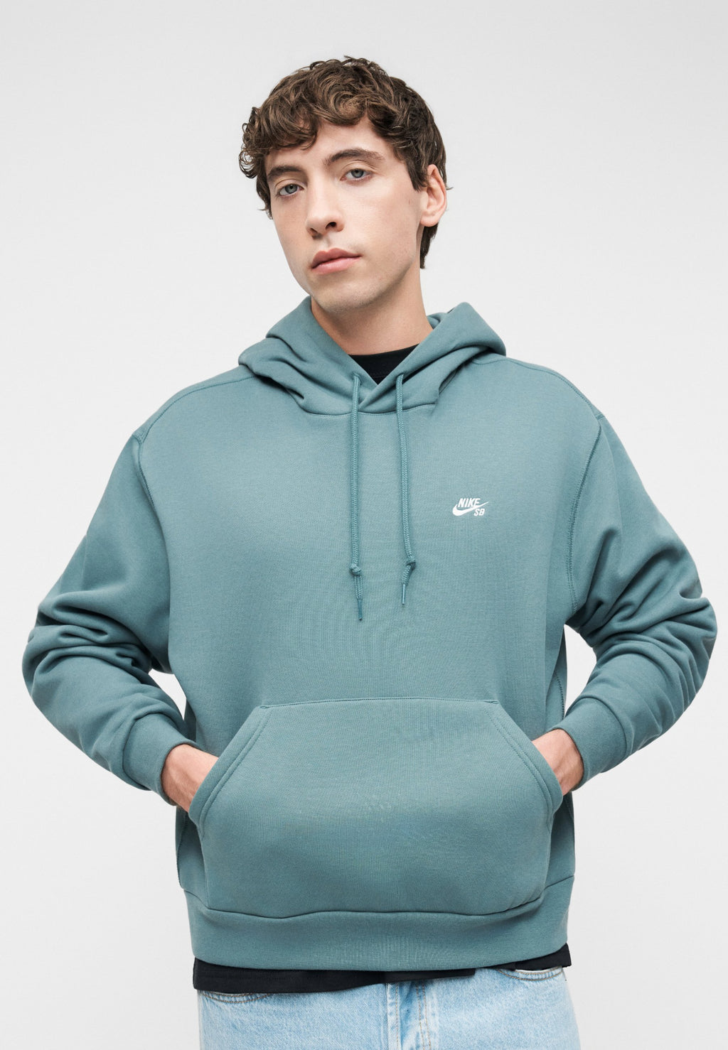LOGO UNISEX - Kapüşonlu Üst - mineral gri/beyaz