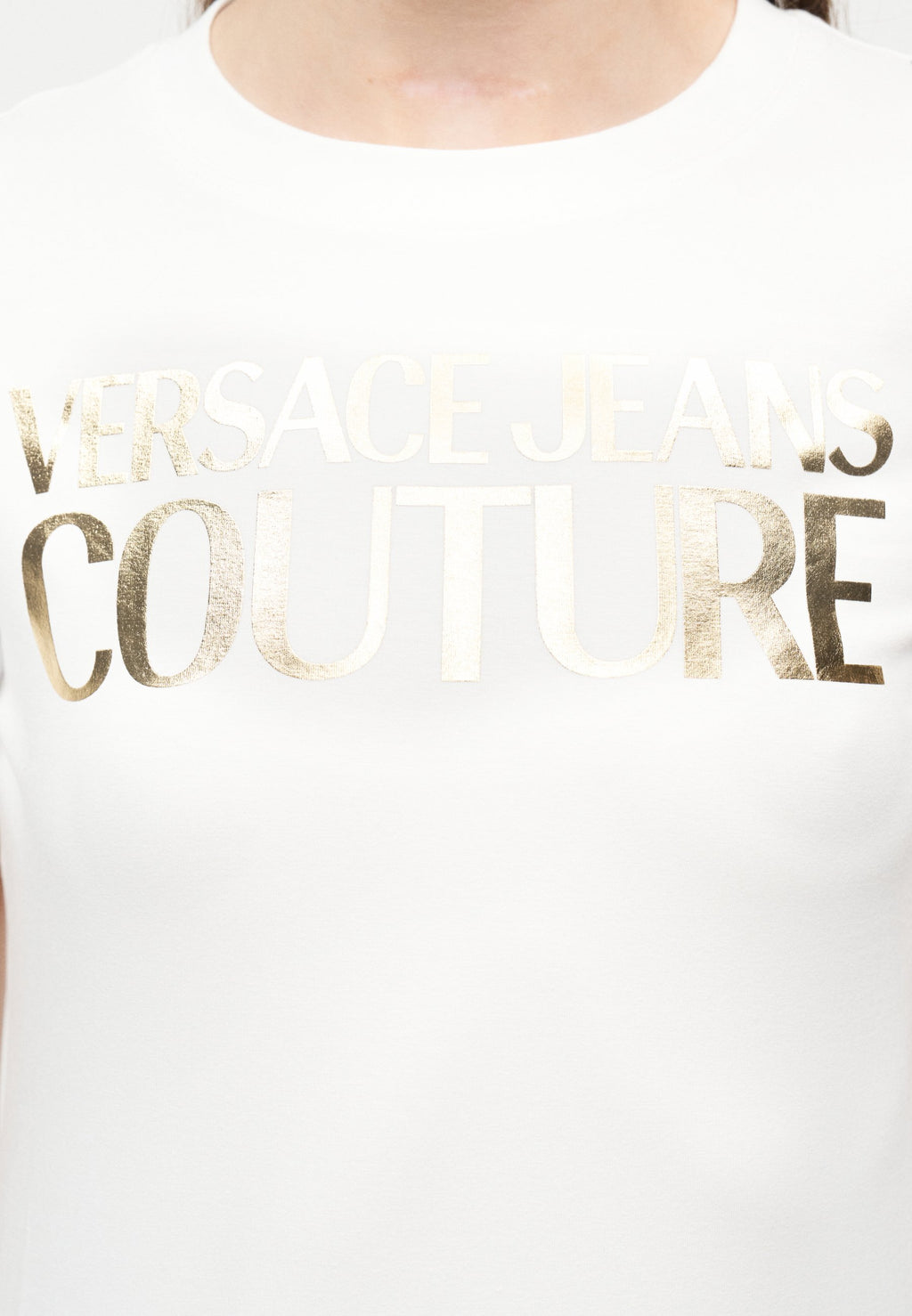 Print T-shirt - white/gold-coloured