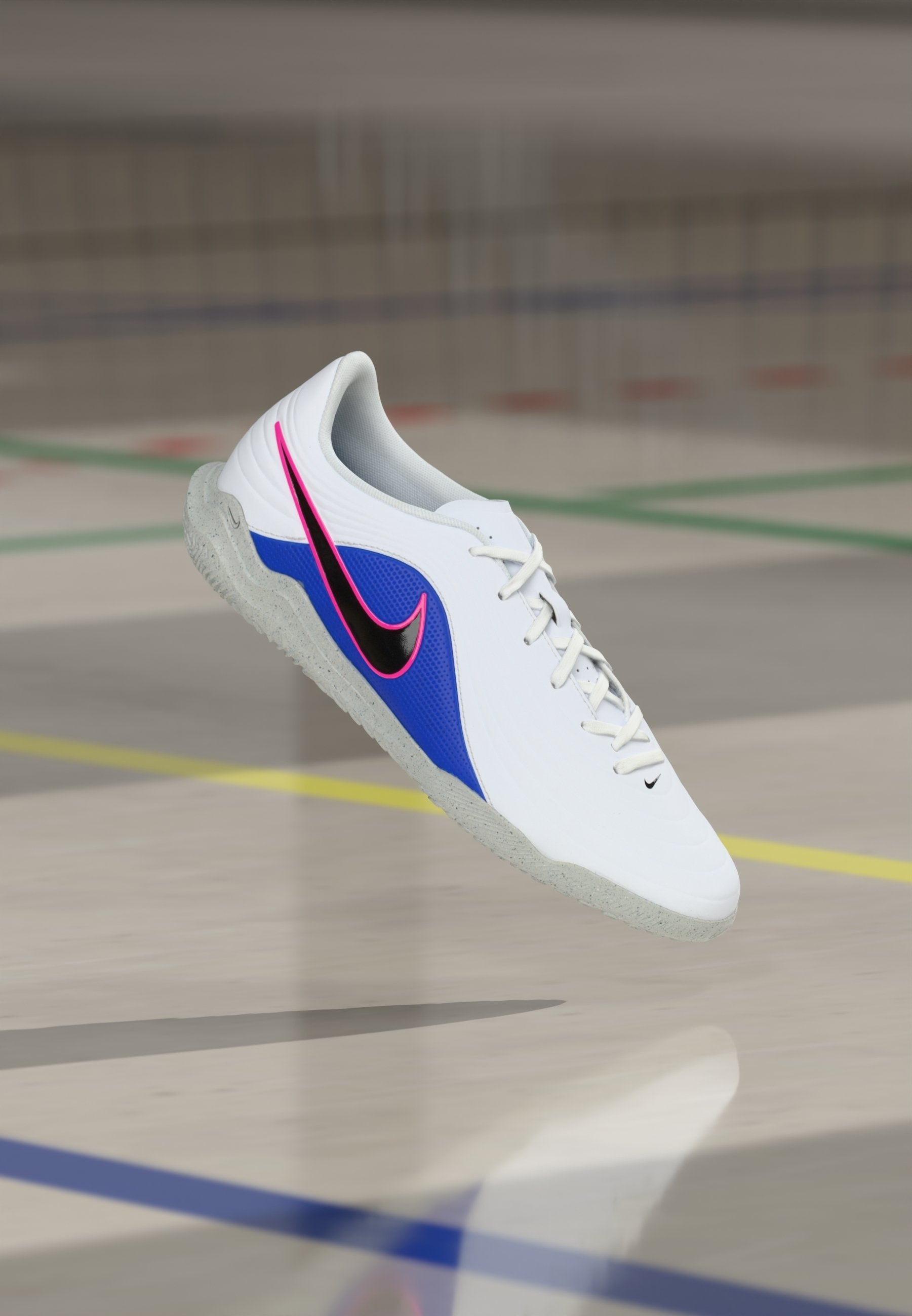 TIEMPO MAESTRO CLUB IC - Indoor football boots - white/black/racer blue/pink blast