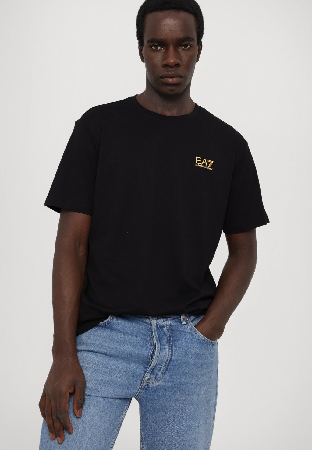 Print T-shirt - black/gold