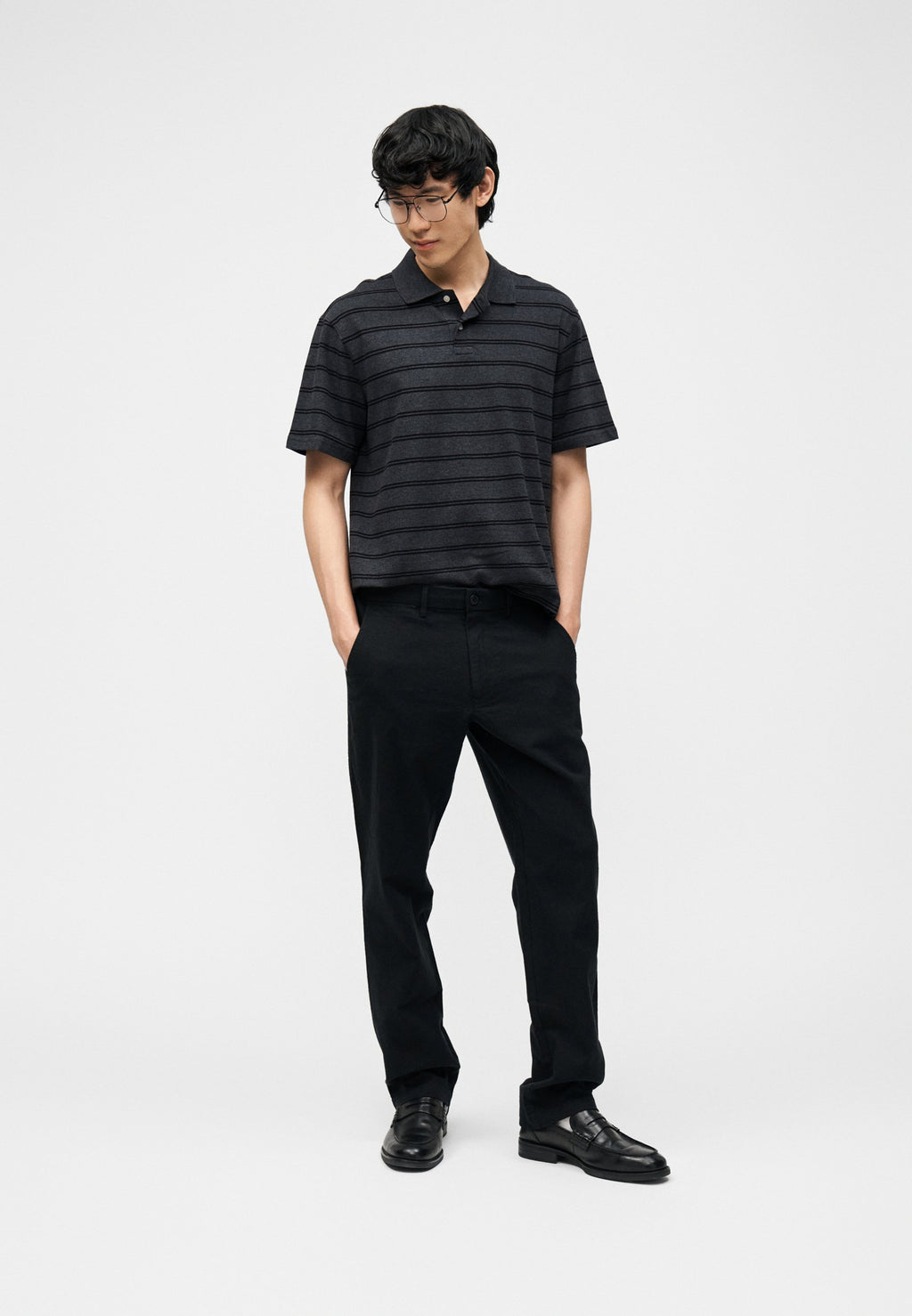 RELAXED  - Polo shirt - grey/black