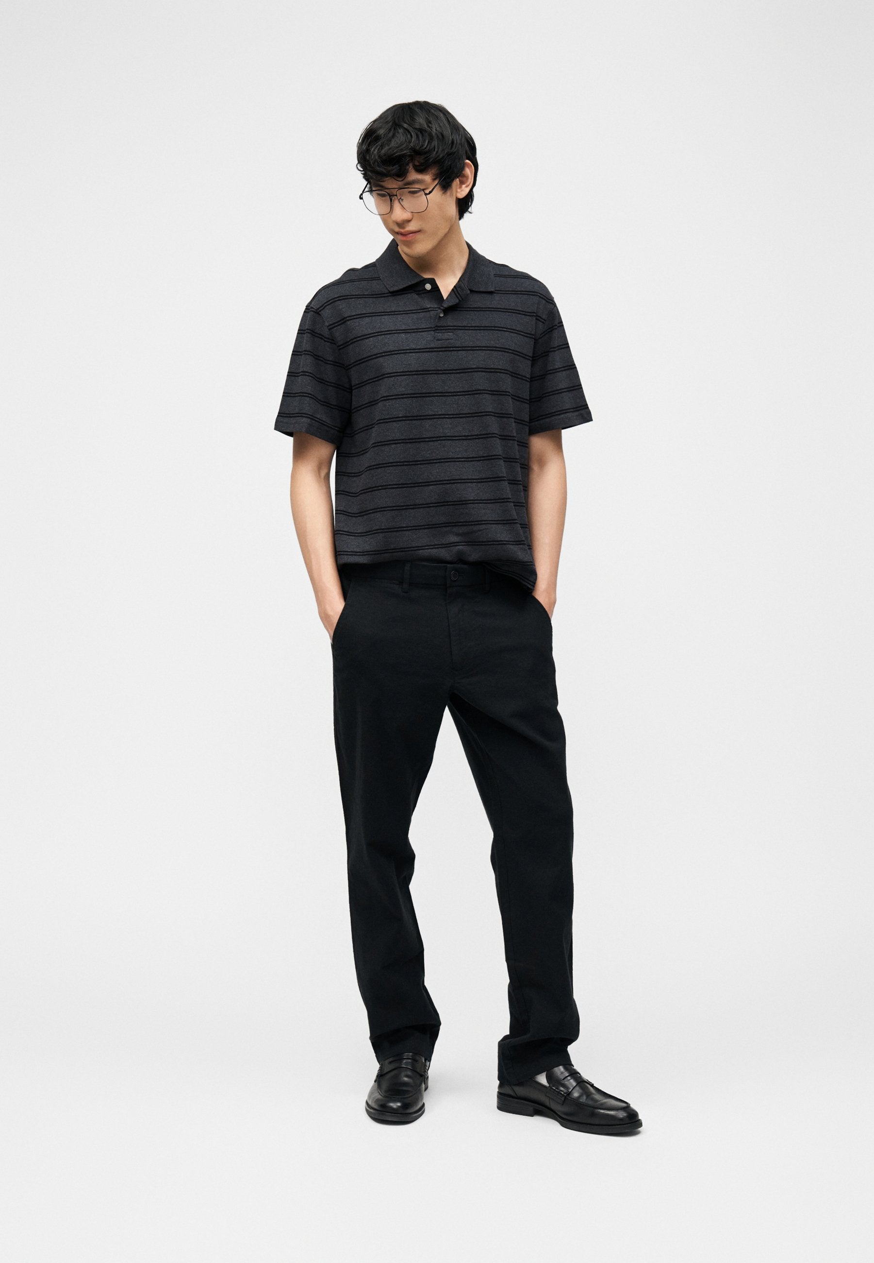 RELAXED  - Polo shirt - grey/black