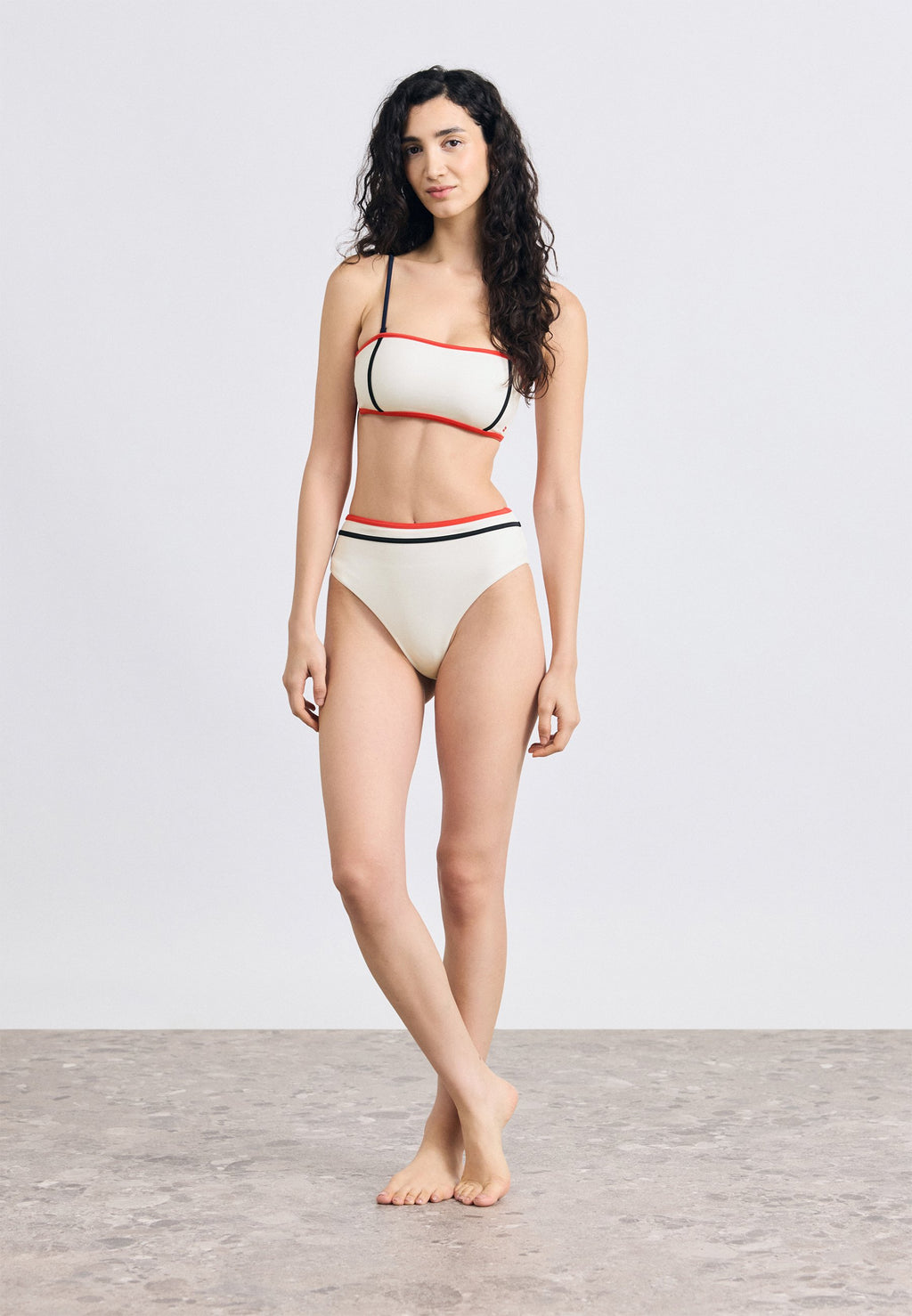 HAUT DE MAILLOT BANDEAU CLASSIQUE SIGNATURE - Haut de maillot - écru