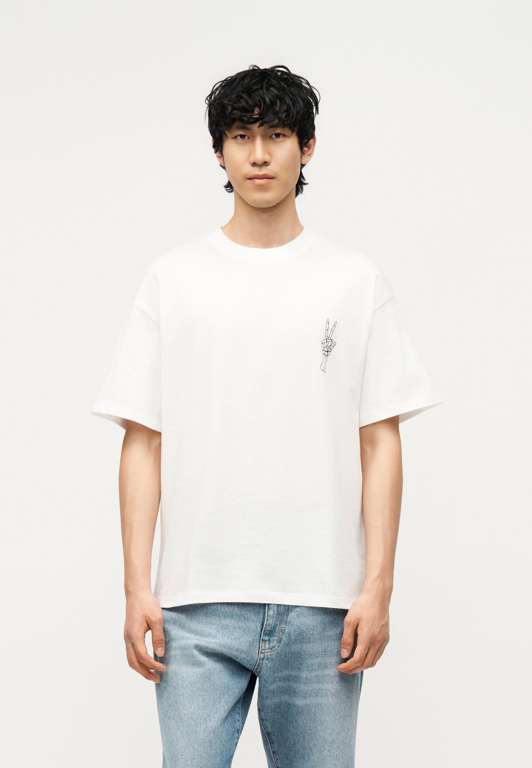 JJTUNE TEE CREW NECK - Print T-shirt - cloud dancer