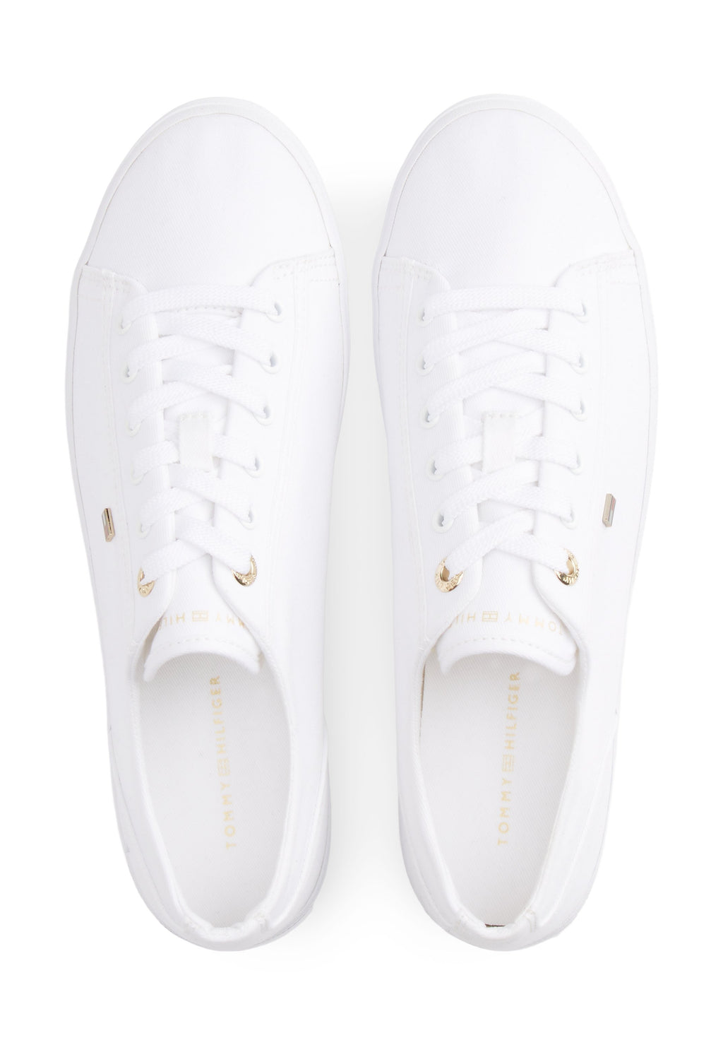 ENAMEL FLAG CANVAS TRAINERS - Trainers - white