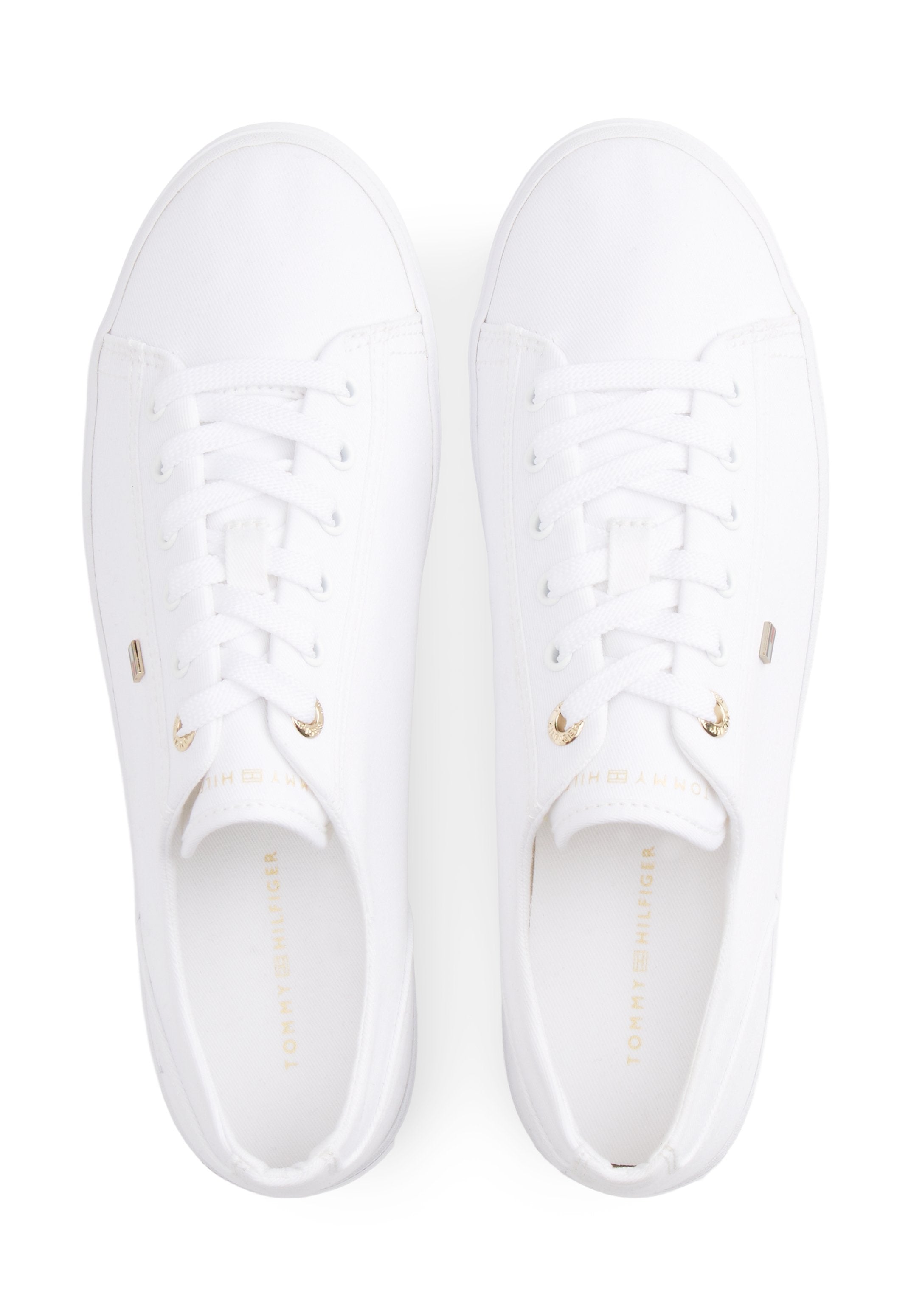 ENAMEL FLAG CANVAS TRAINERS - Trainers - white
