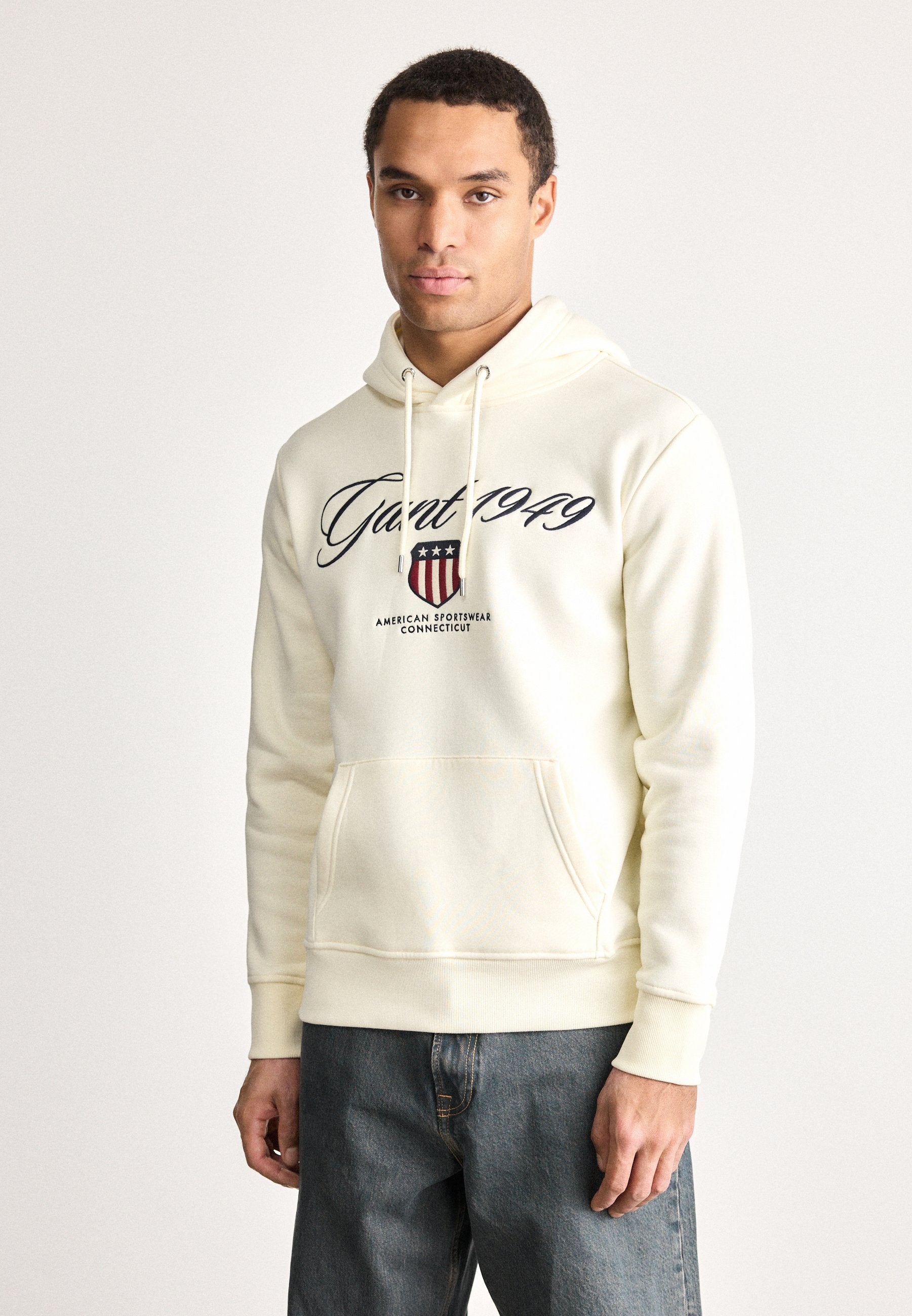 PULL À CAPUCHE GRAPHIQUE - Pull à capuche - crème