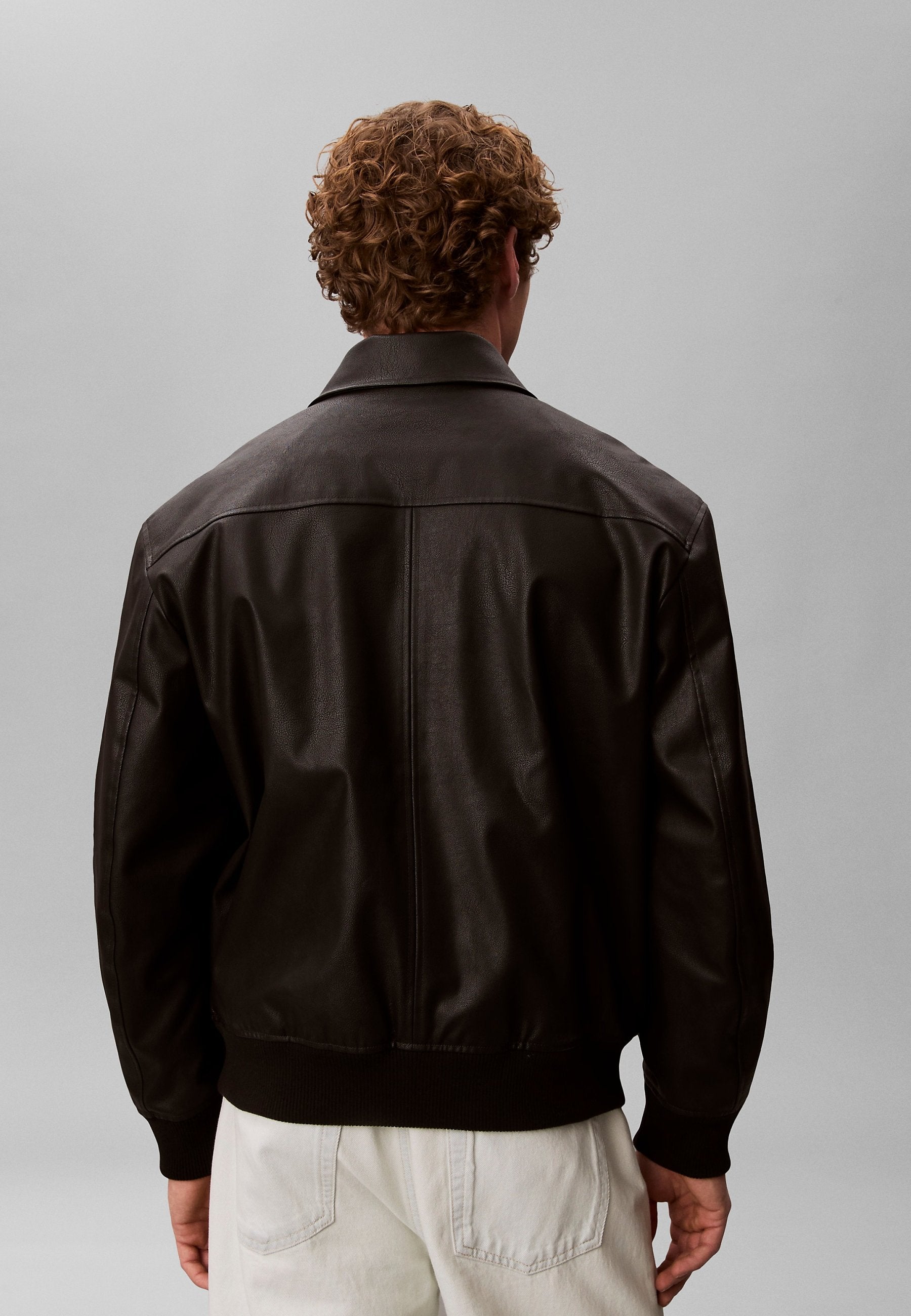 Faux leather jacket - black