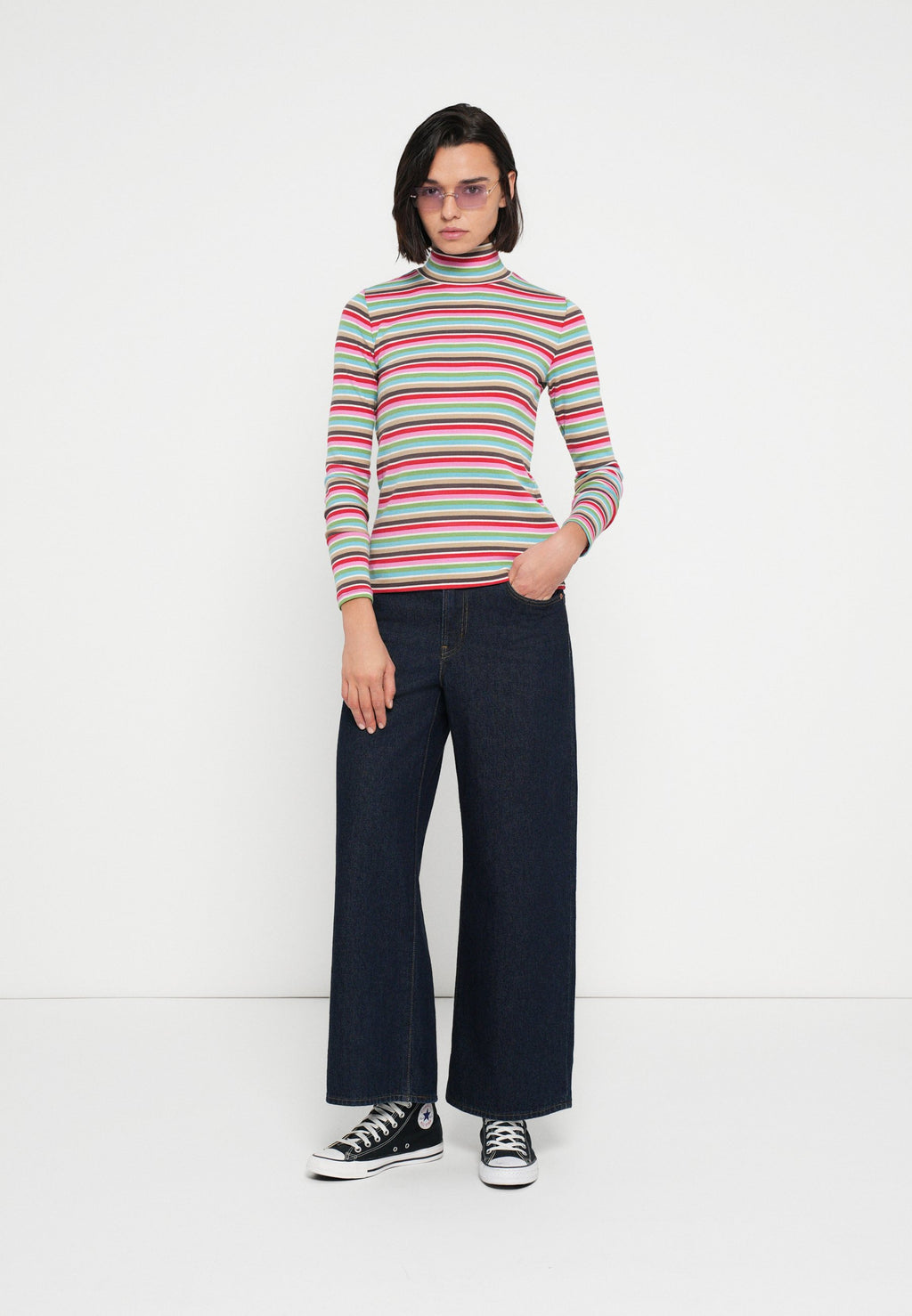 BRUSHED T NECK - Long sleeved top - multi-coloured