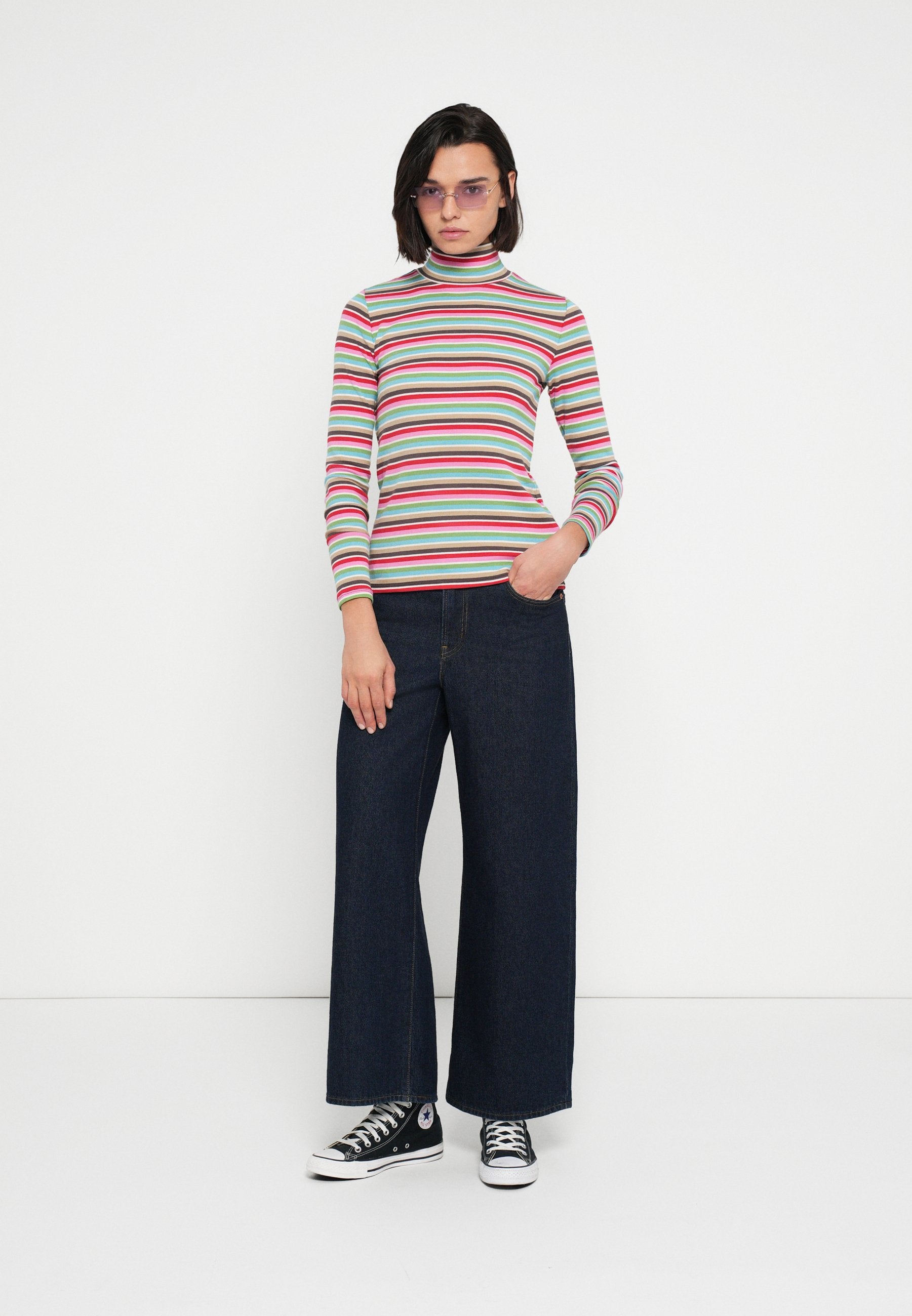 BRUSHED T NECK - Long sleeved top - multi-coloured