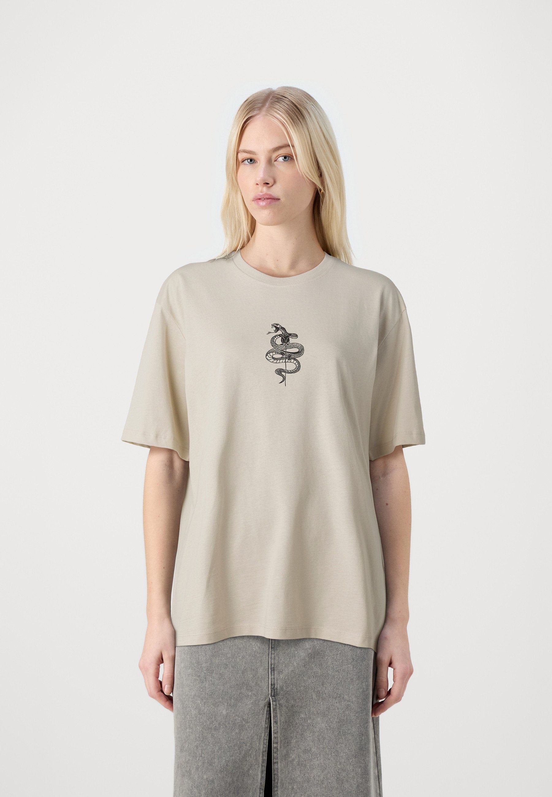 JJWOLFIE 5 PACK - Print T-shirt - chocolate brown /white/moonbeam/black