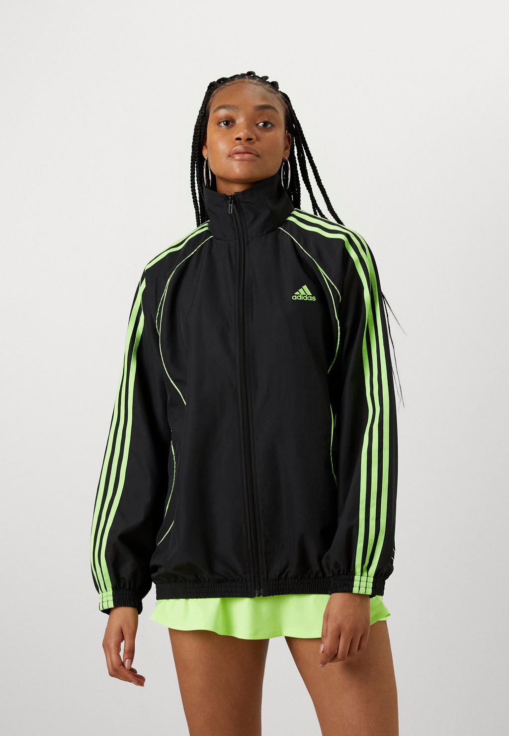 TEAMGEIST ADICOLOR - Light jacket - black/signal green