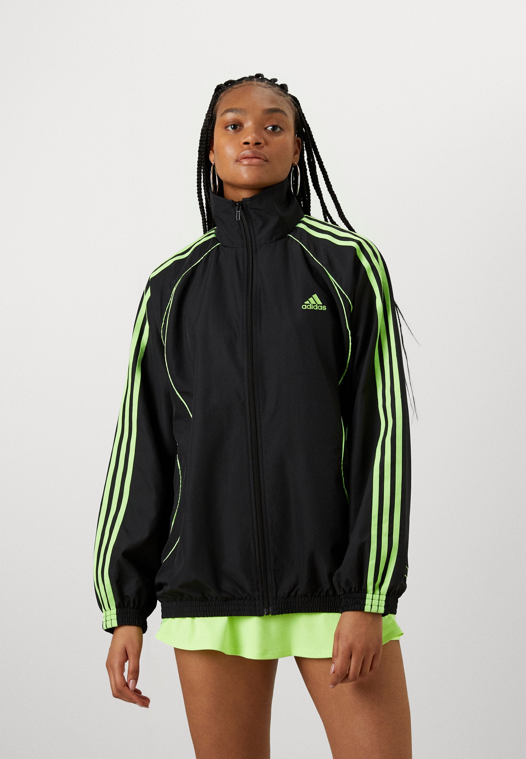 TEAMGEIST ADICOLOR - Light jacket - black/signal green