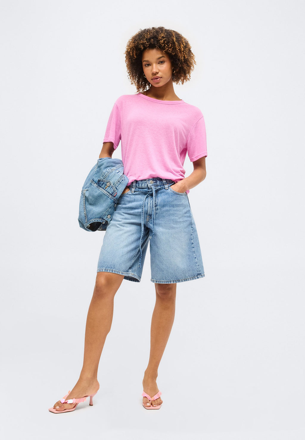 OVERSIZED TEE - Basic T-shirt - neon pink glow