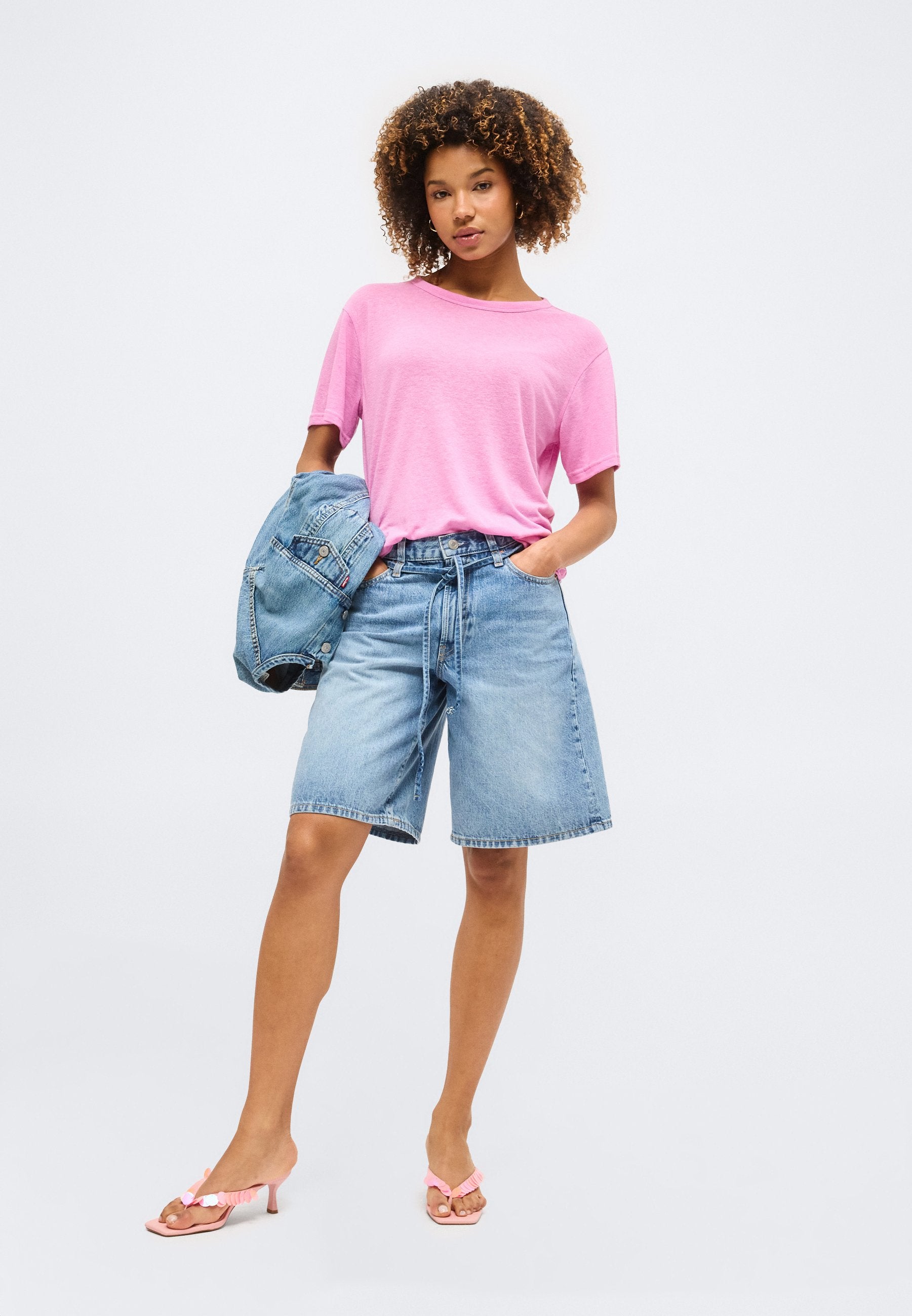 OVERSIZED TEE - Basic T-shirt - neon pink glow