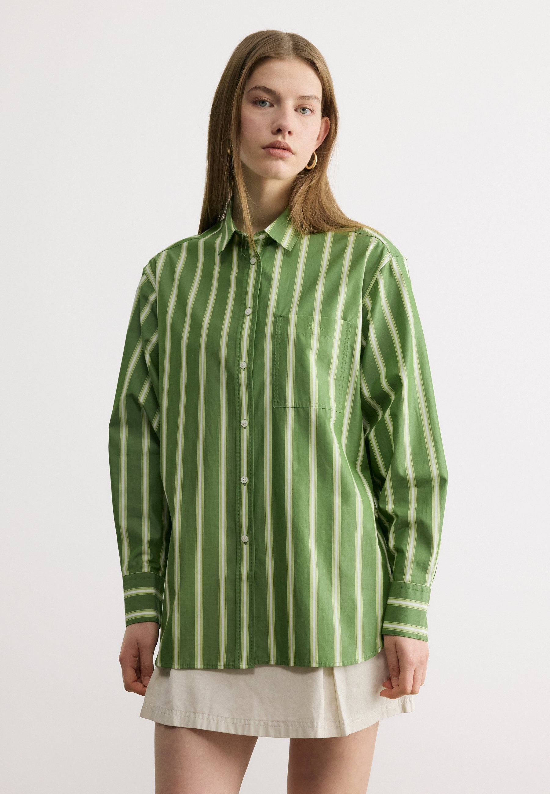 Button-down blouse - lamb's lettuce/birch/white/black