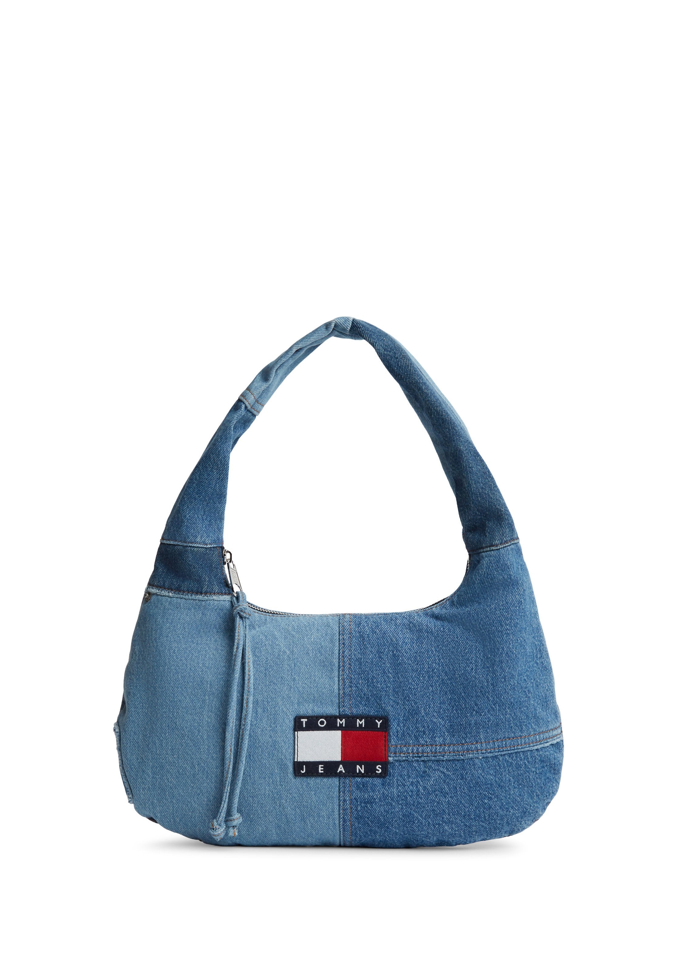 PATCHWORK DENIM SHOULDER BAG - Handbag - denim patch
