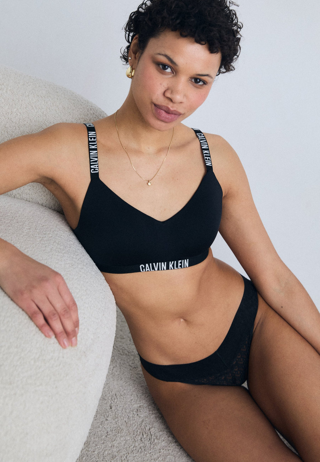 LOW RISE BIKINI LOGO LACE TRIM - Briefs - black