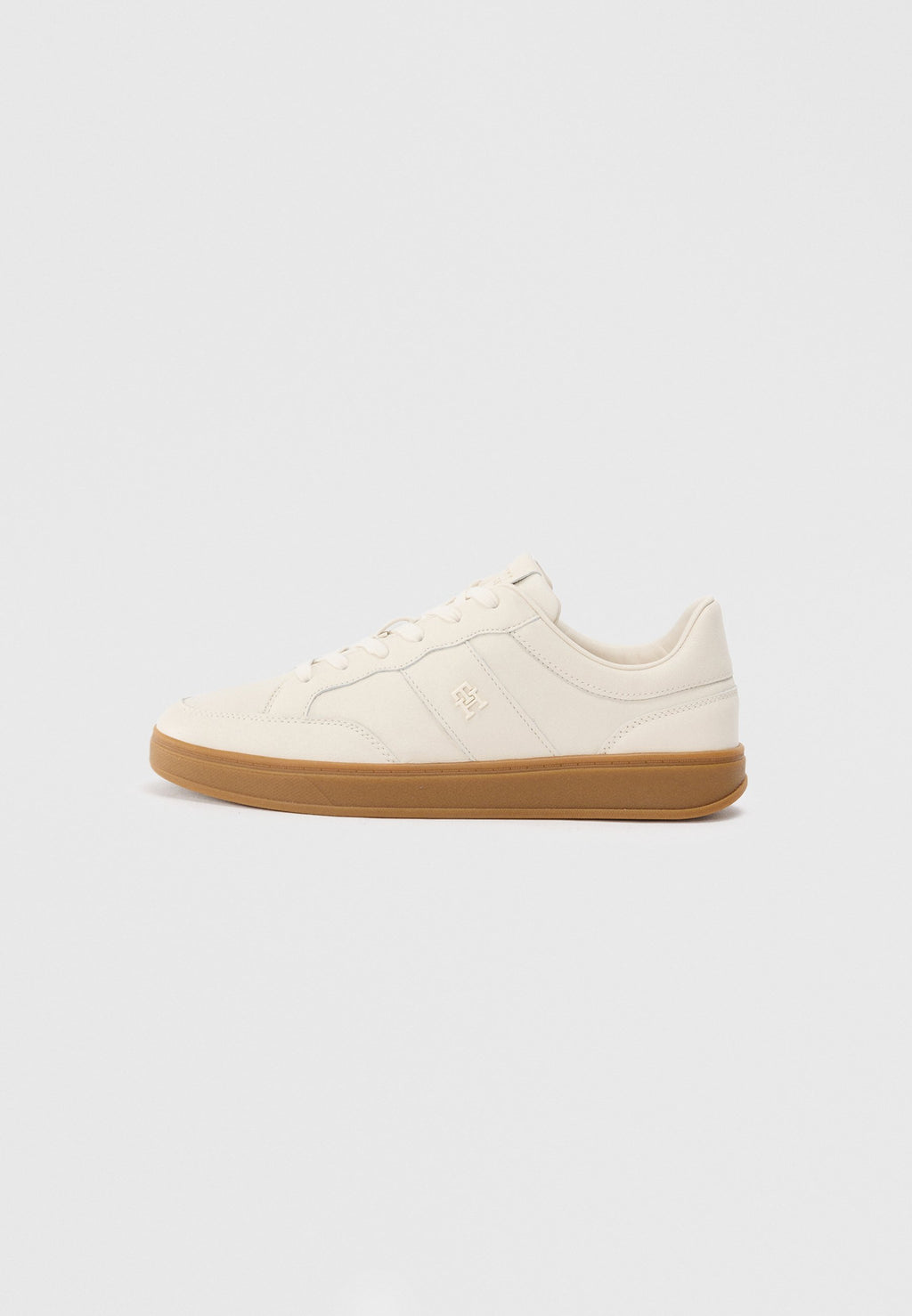 TH MONOGRAM LEATHER COURT TRAINERS - Trainers - soft cream