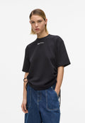 TIE DETAIL RUCHED - Basic T-shirt - black
